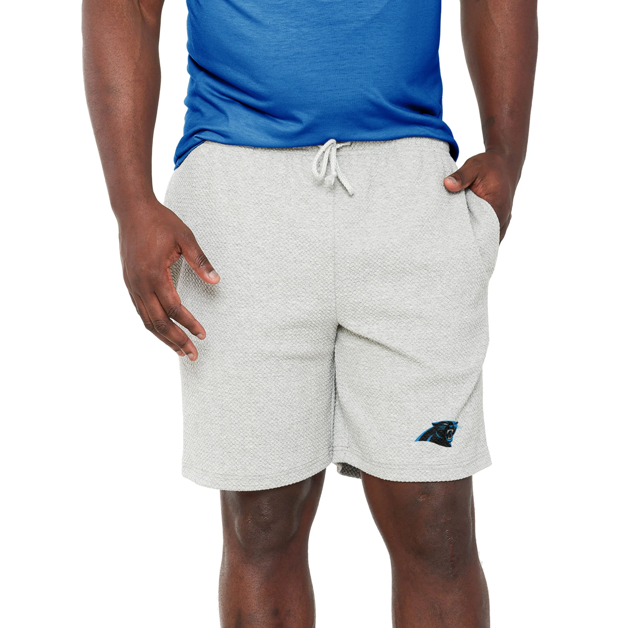Carolina Panthers NFL Mens Gray Woven Shorts - Image 2