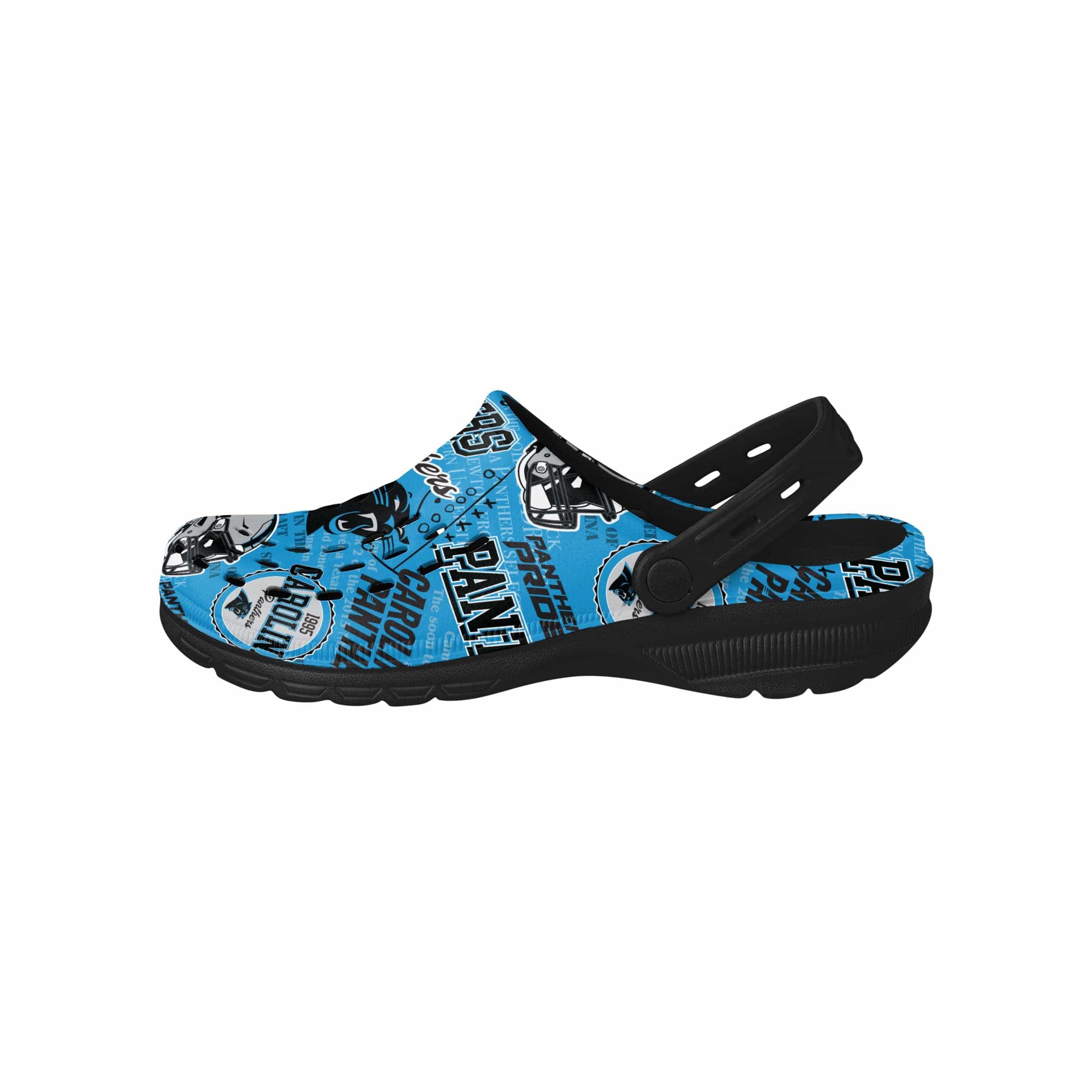 Carolina Panthers NFL Mens Historic Print Clog With Strap - Image 2