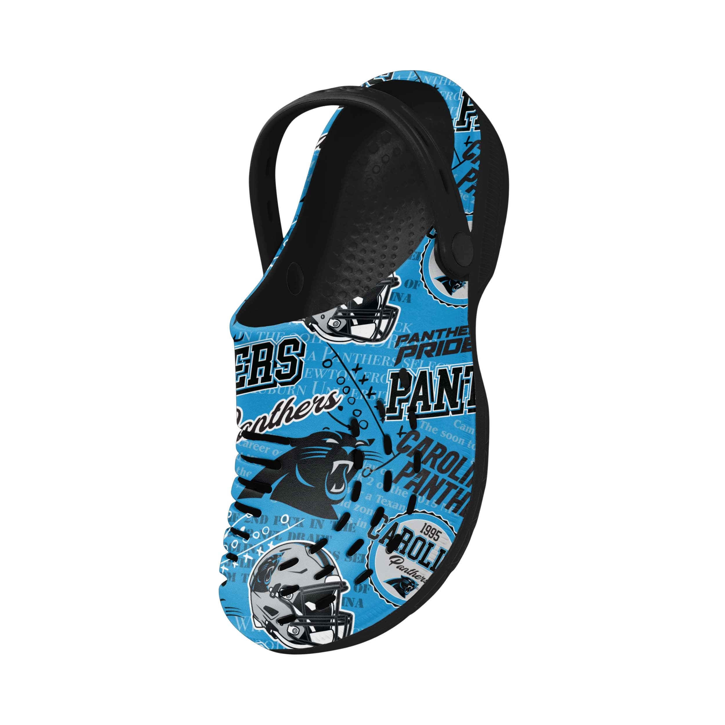Carolina Panthers NFL Mens Historic Print Clog With Strap - Image 3