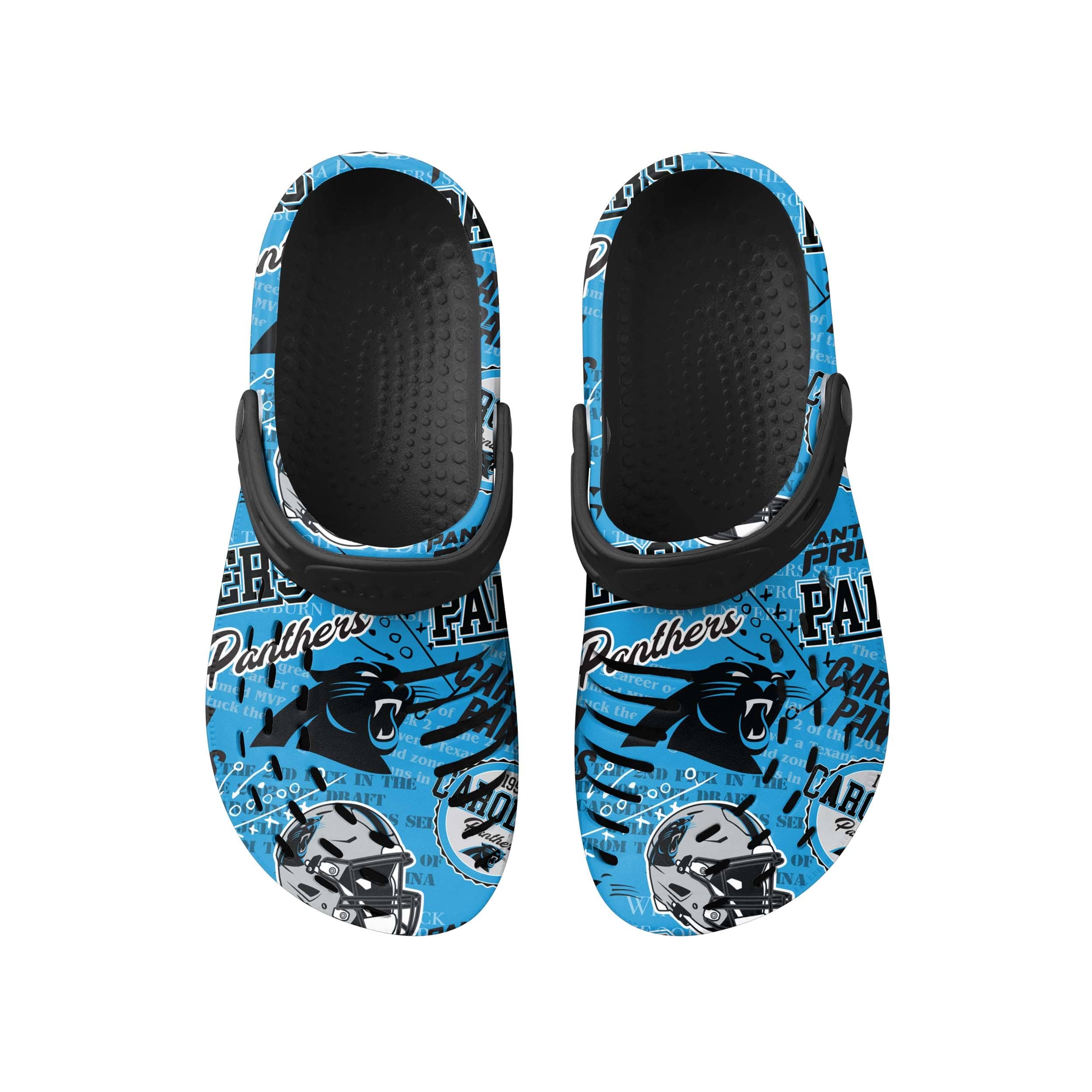Carolina Panthers NFL Mens Historic Print Clog With Strap - Image 4