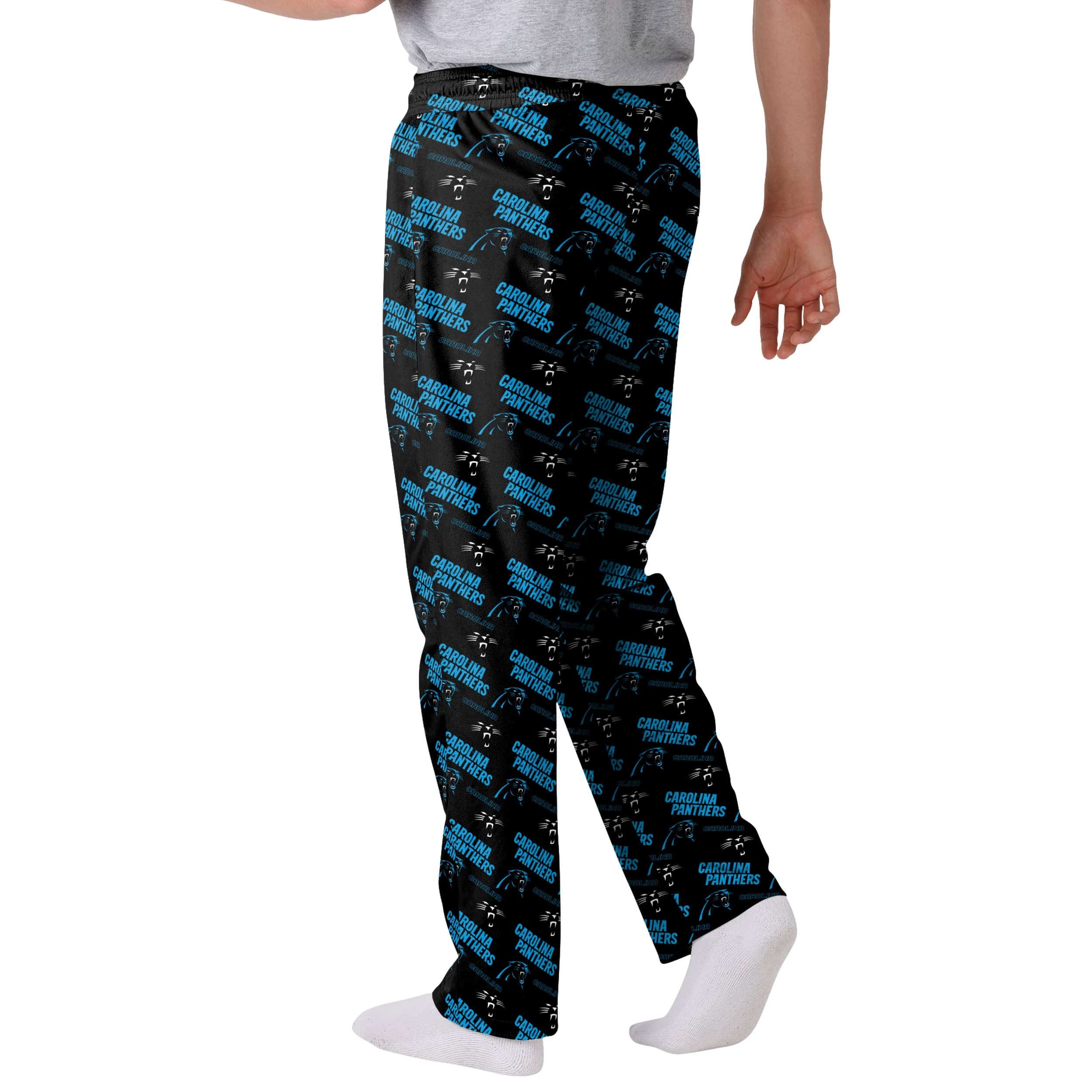 Carolina Panthers NFL Mens Repeat Print Lounge Pants - Image 2