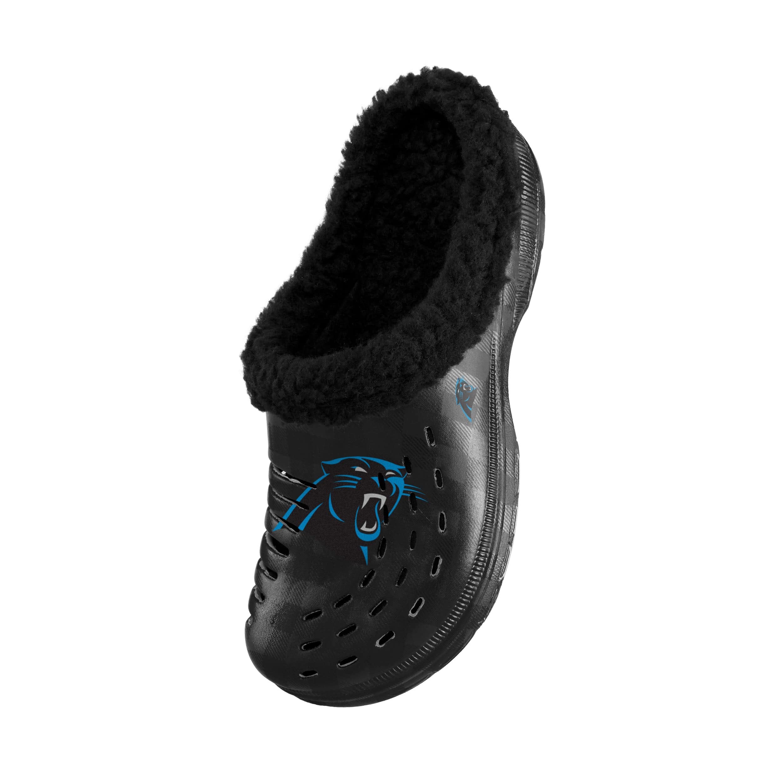 Carolina Panthers NFL Mens Sherpa Lined Buffalo Check Clog - Image 3