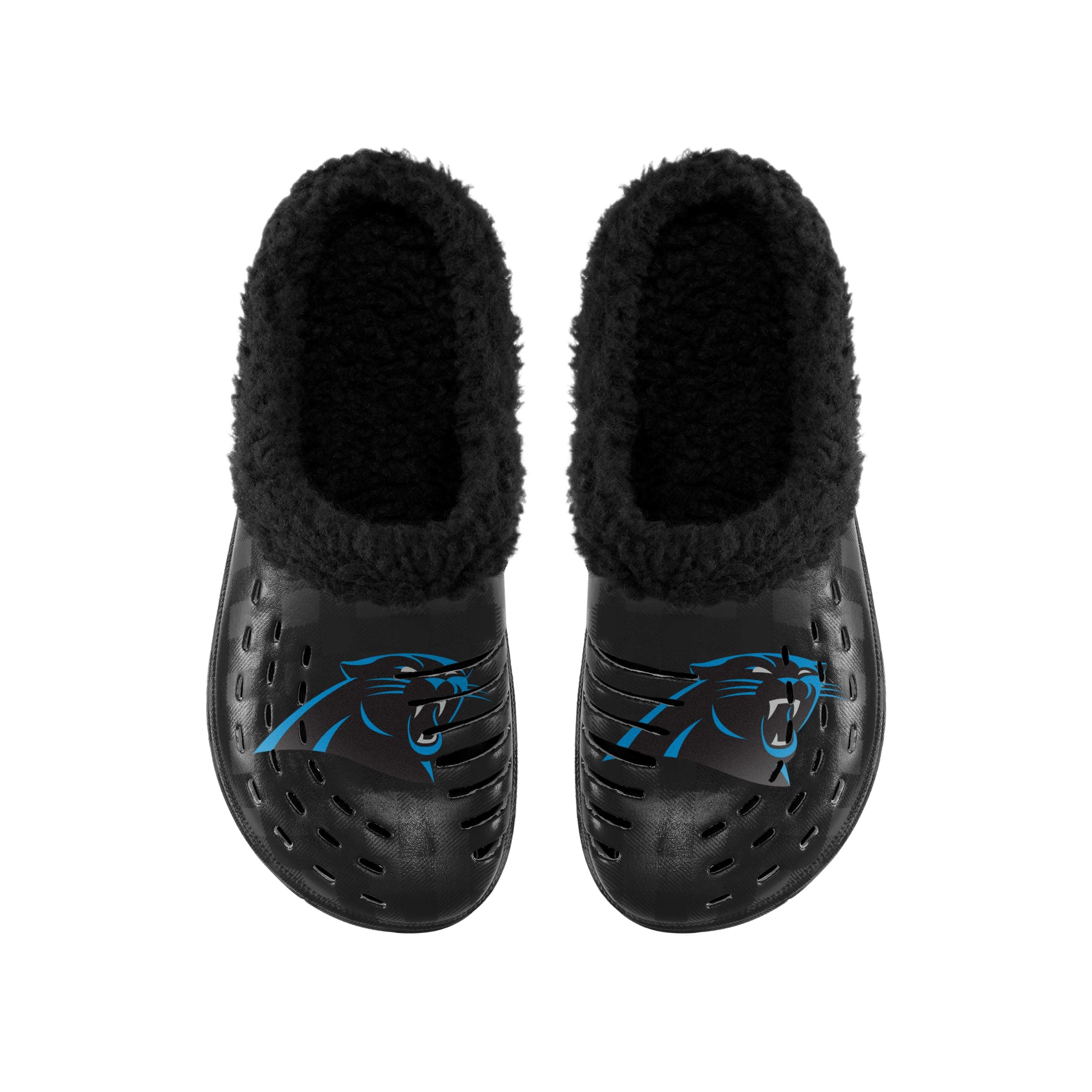 Carolina Panthers NFL Mens Sherpa Lined Buffalo Check Clog - Image 4