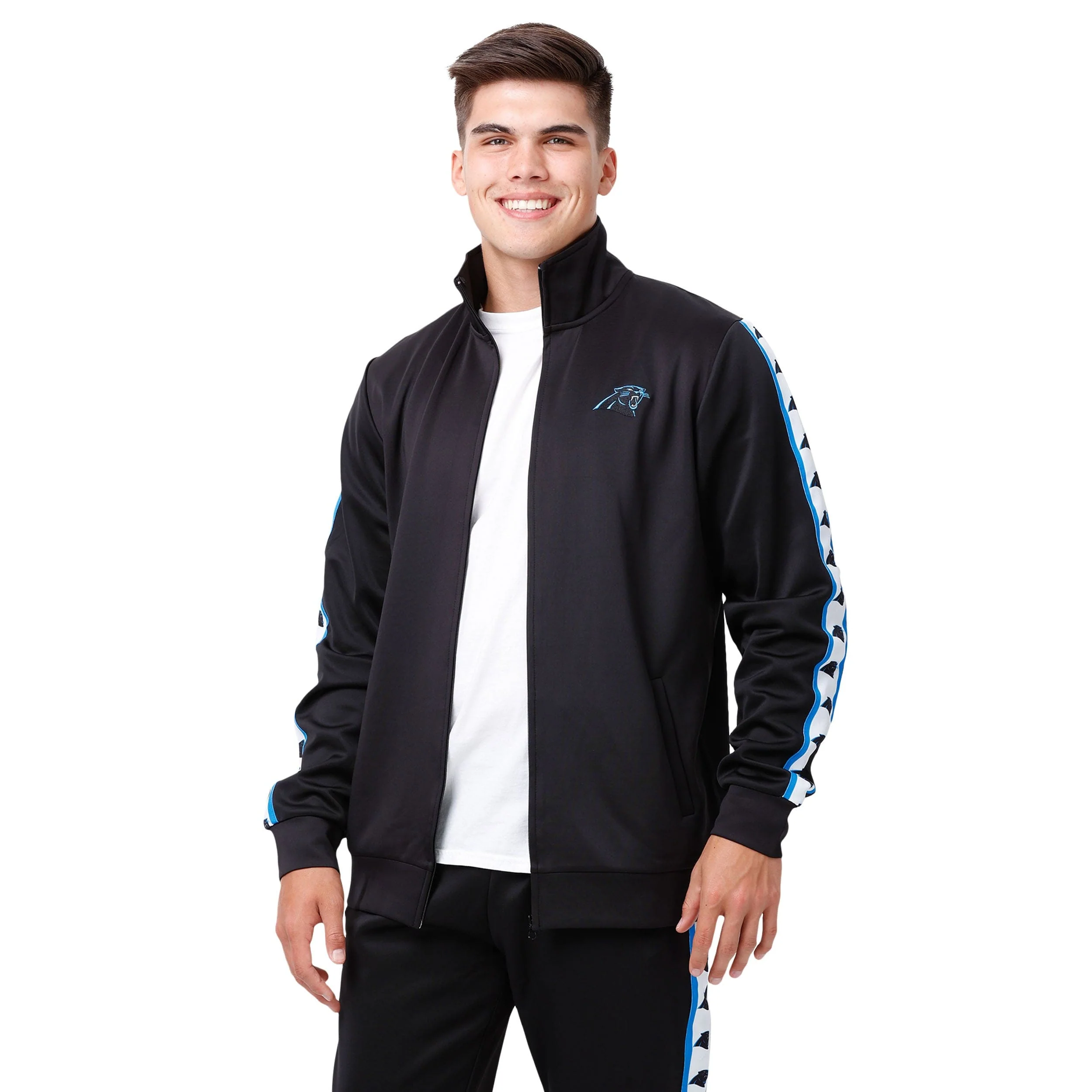 Carolina Panthers NFL Mens Stripe Logo Track Jacket - Image 5