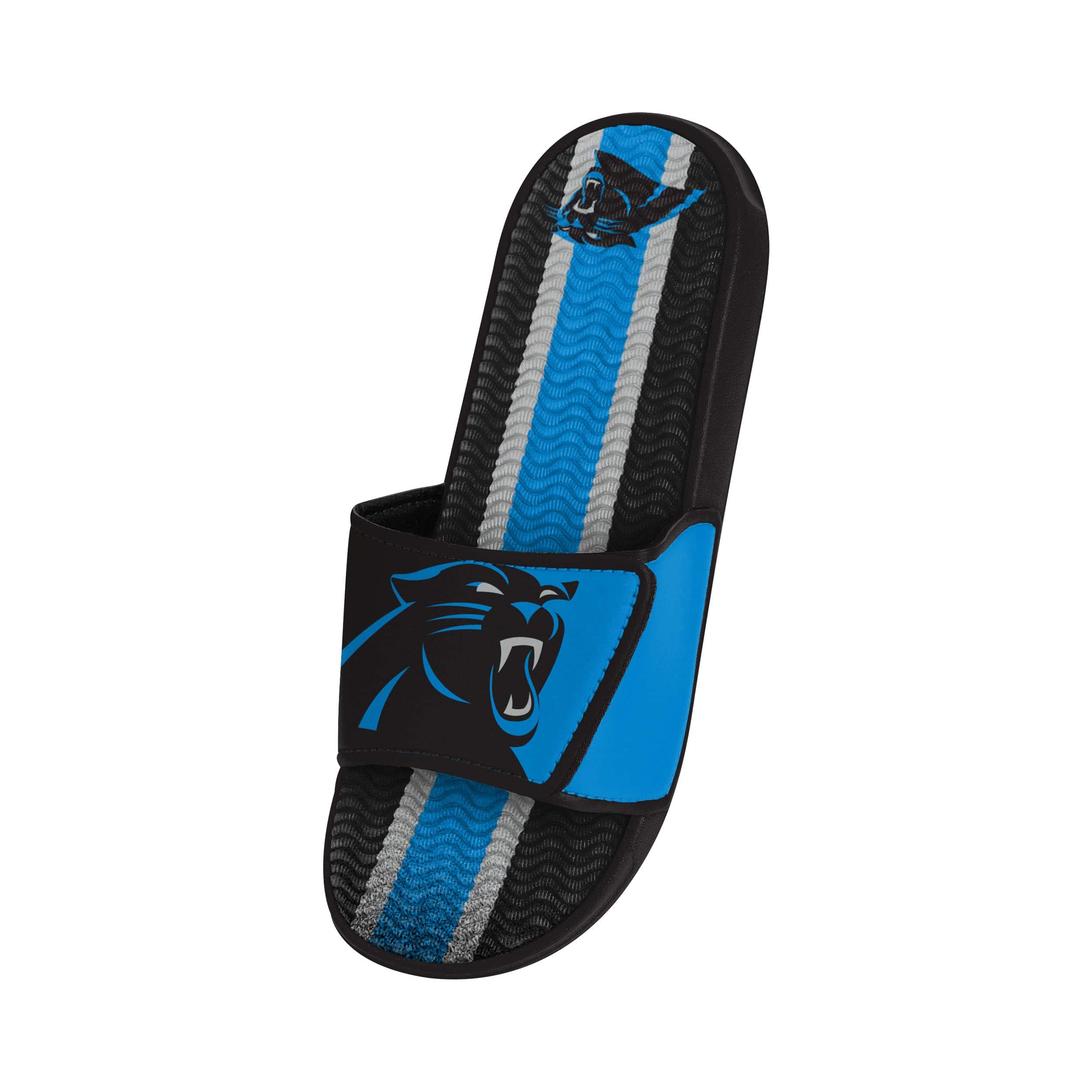Carolina Panthers NFL Mens Team Stripe Gel Slide - Image 3