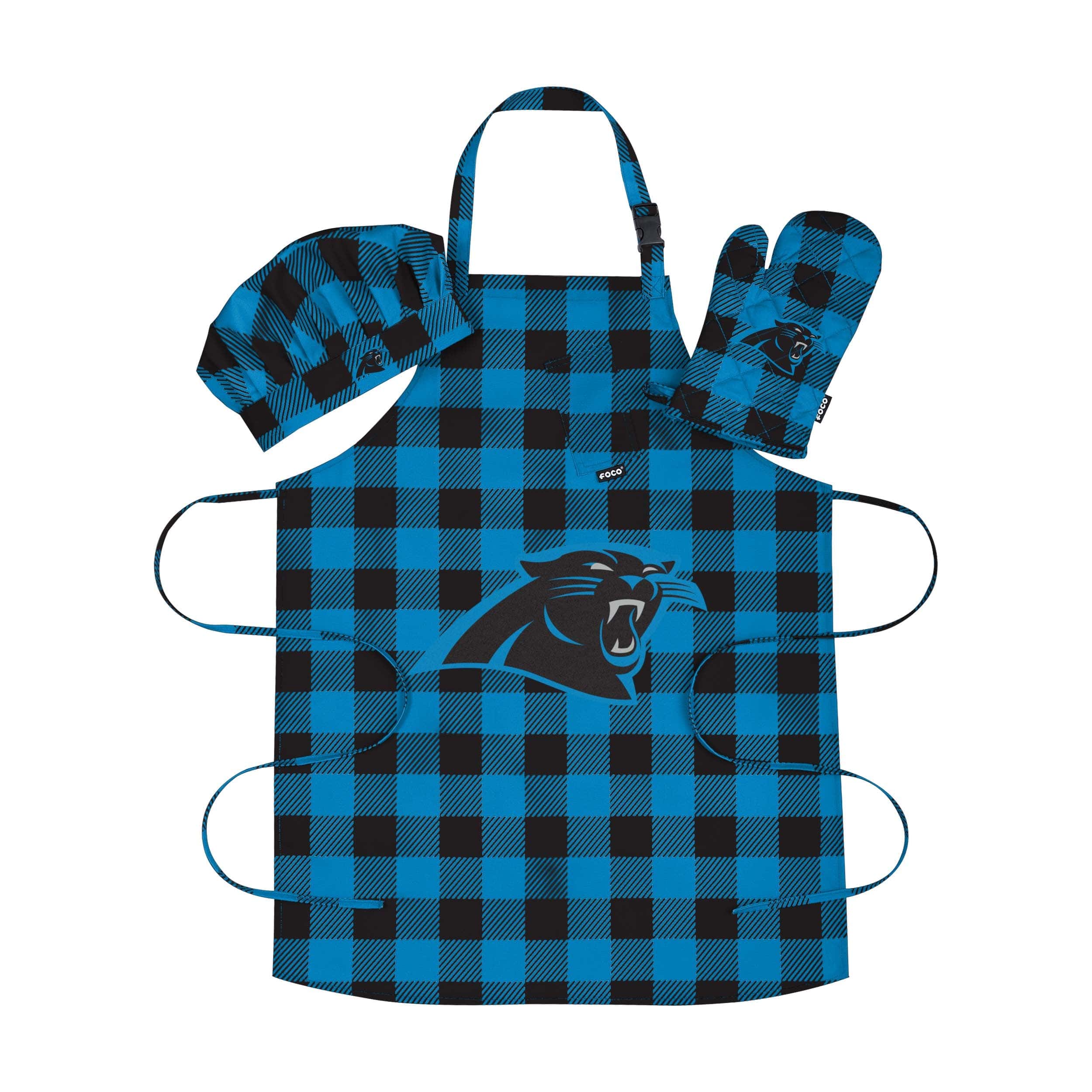 Carolina Panthers NFL Plaid Chef Set