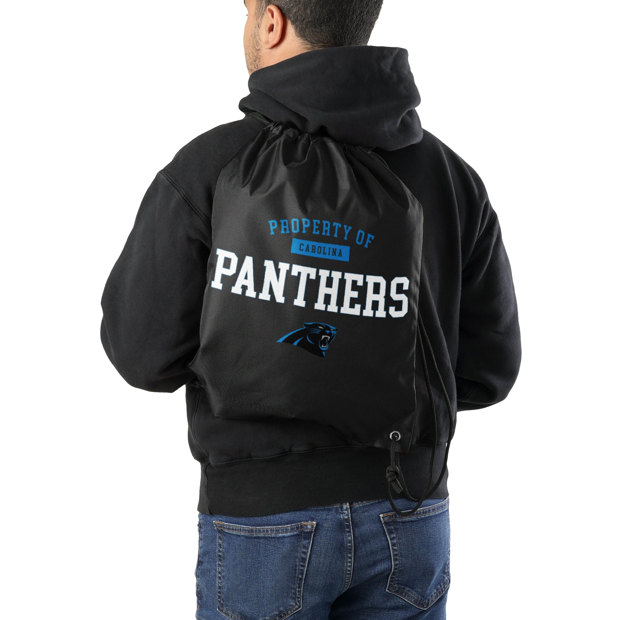 Carolina Panthers NFL Property Of Drawstring Backpack - Image 2