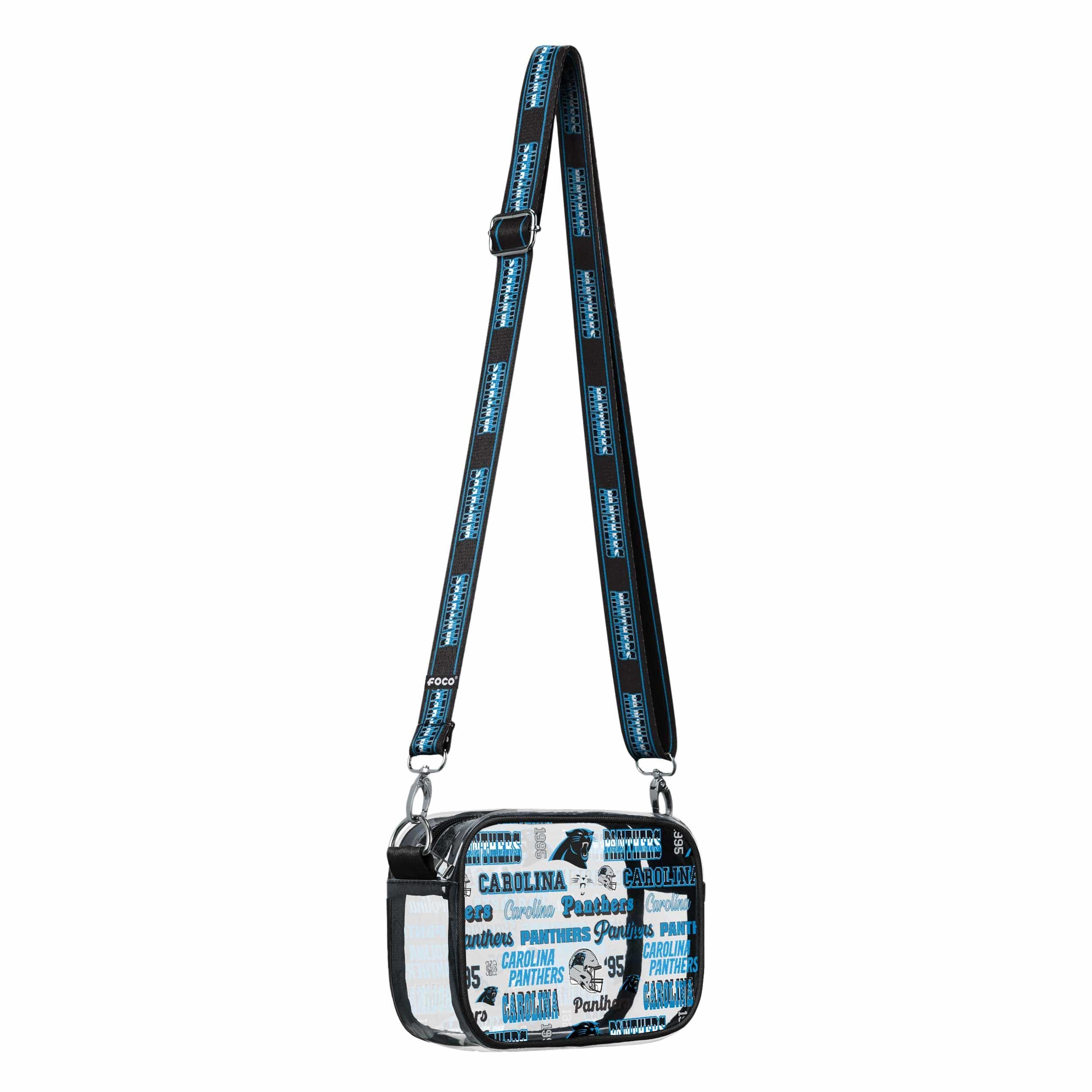 Carolina Panthers NFL Repeat Retro Print Clear Crossbody Bag - Image 2