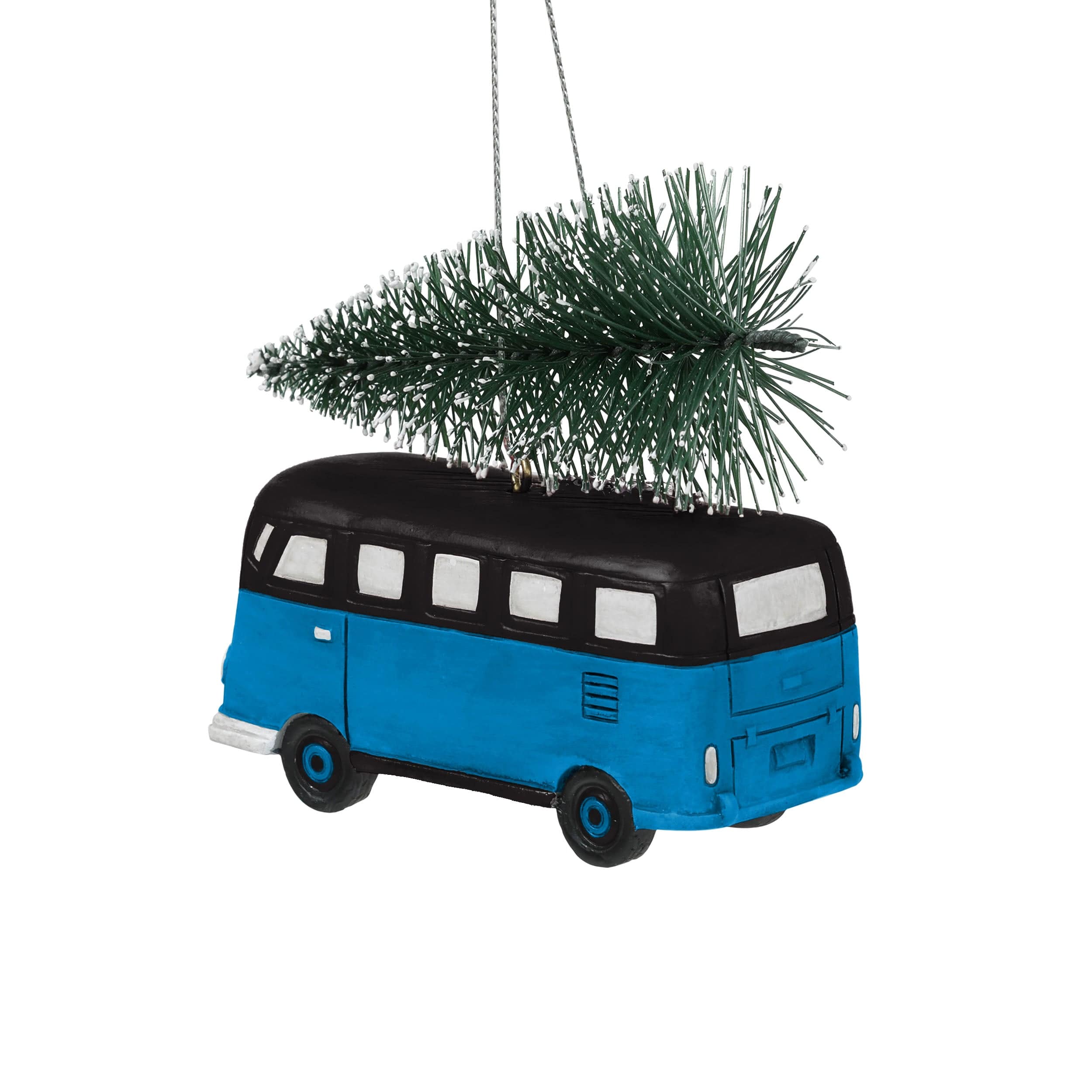 Carolina Panthers NFL Retro Bus With Tree Ornament - Image 3