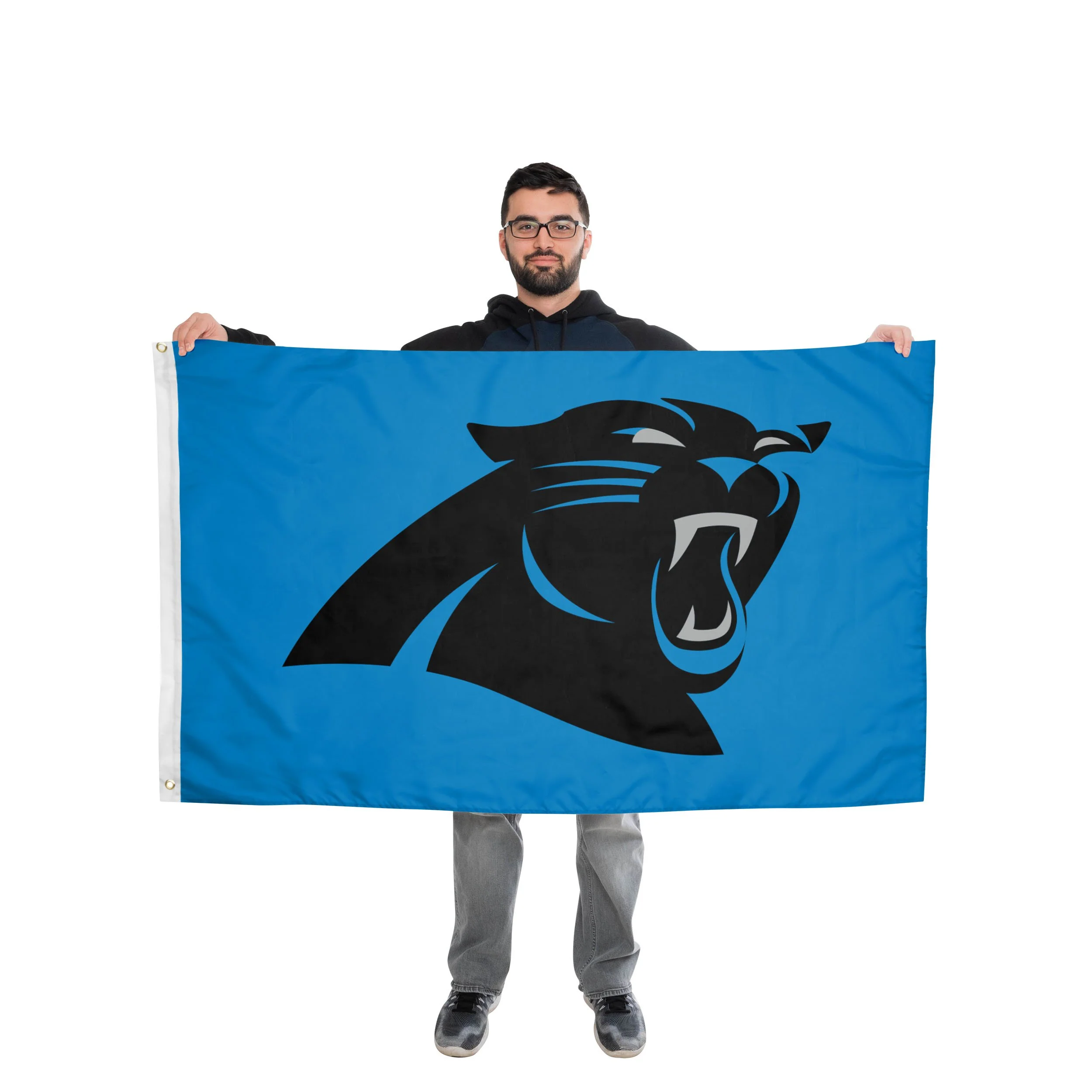 Carolina Panthers NFL Solid Horizontal Flag - Image 2