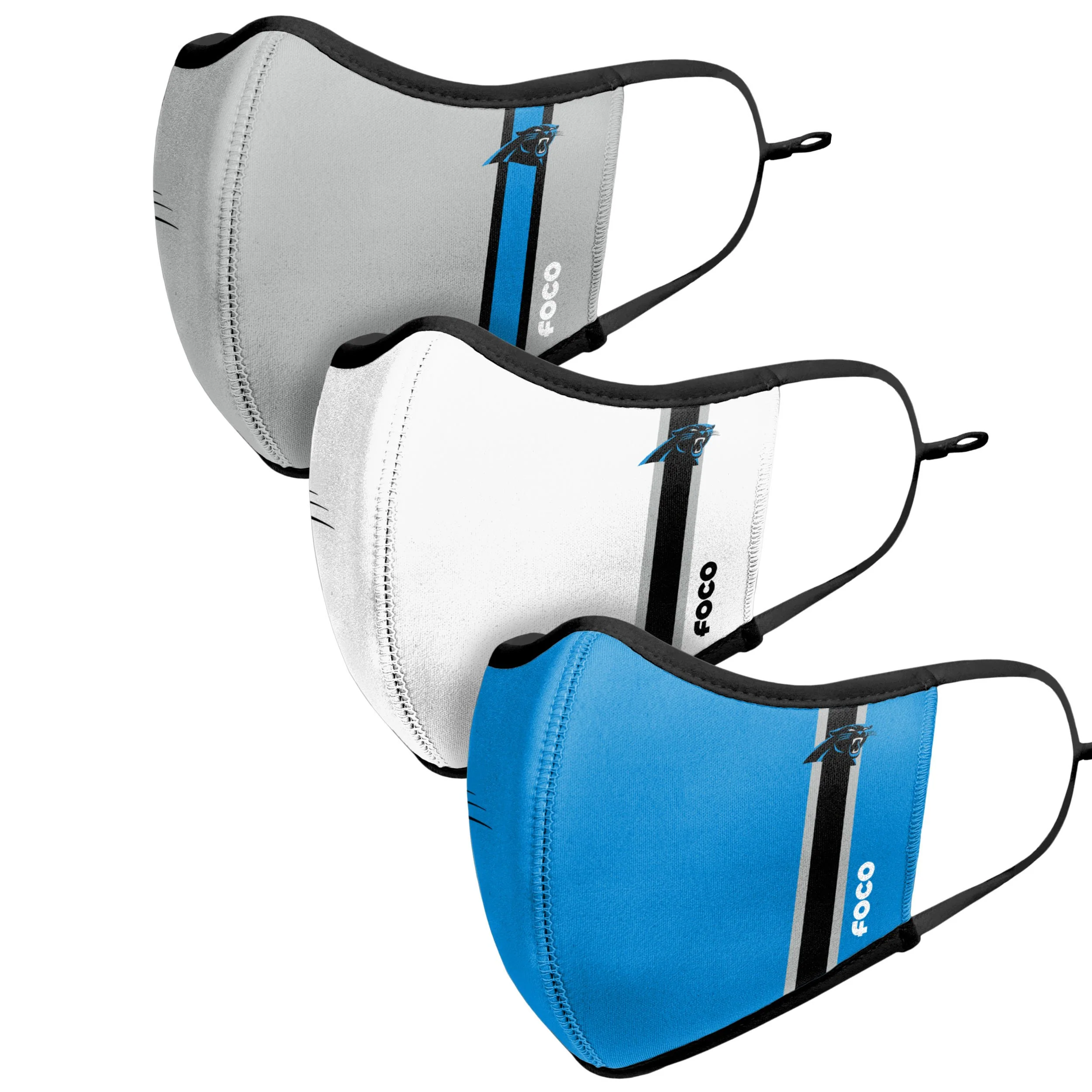 Carolina Panthers NFL Sport 3 Pack Face Cover - Image 4