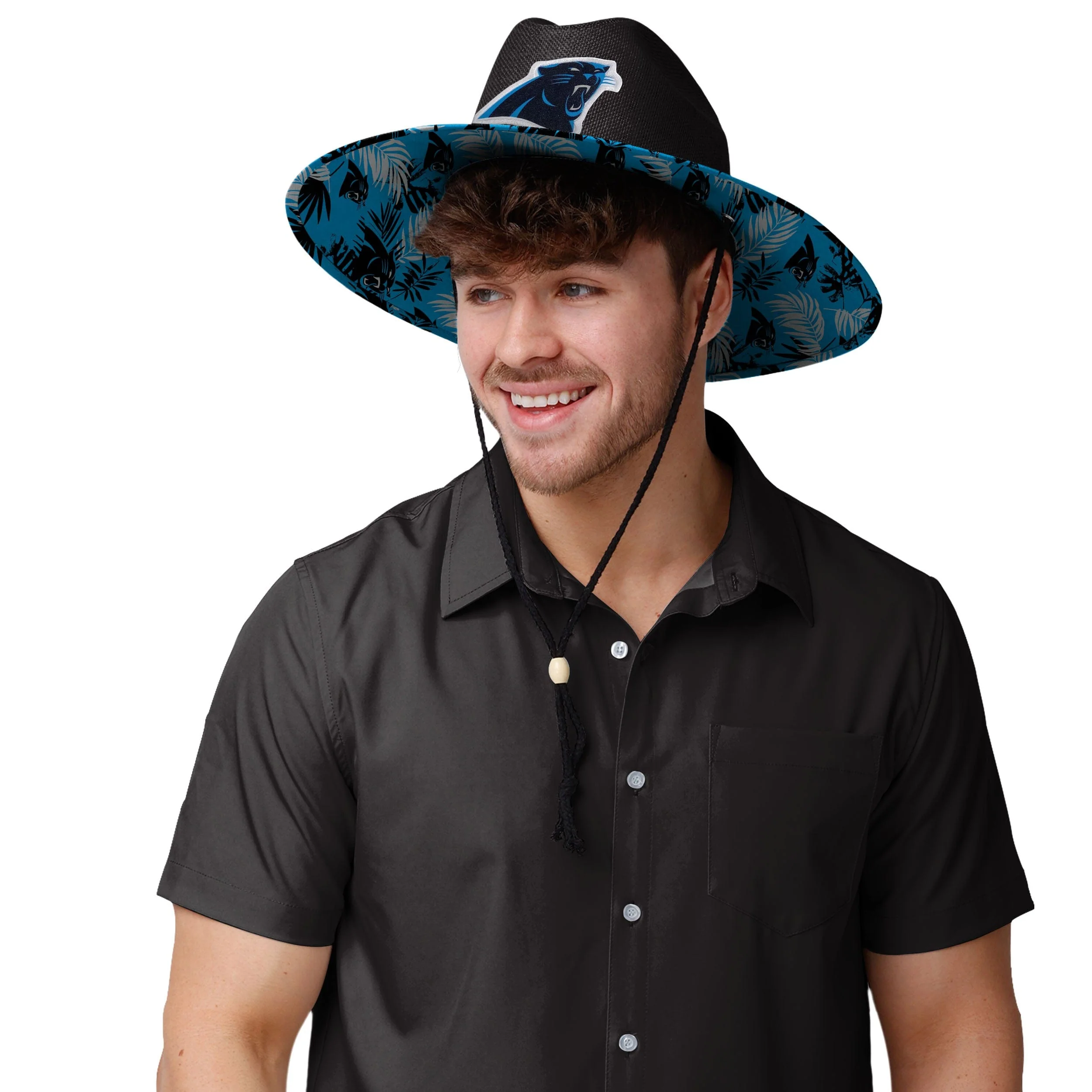 Carolina Panthers NFL Team Color Straw Hat - Image 5