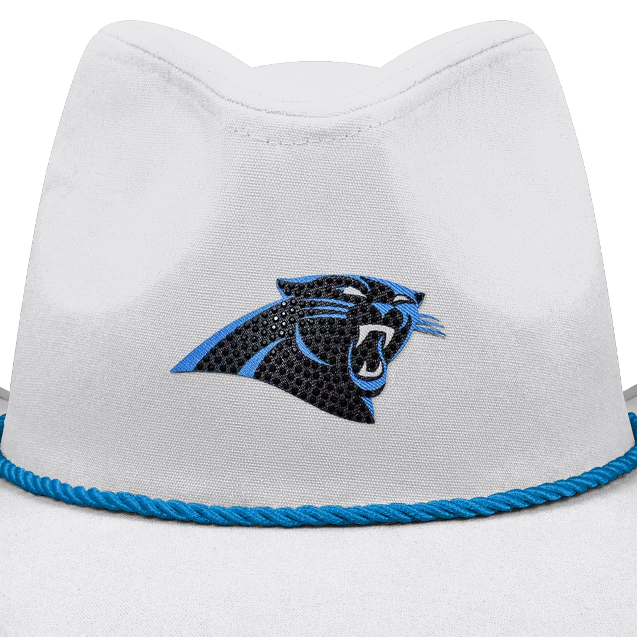 Carolina Panthers NFL White Rhinestone Logo Cowboy Hat - Image 2