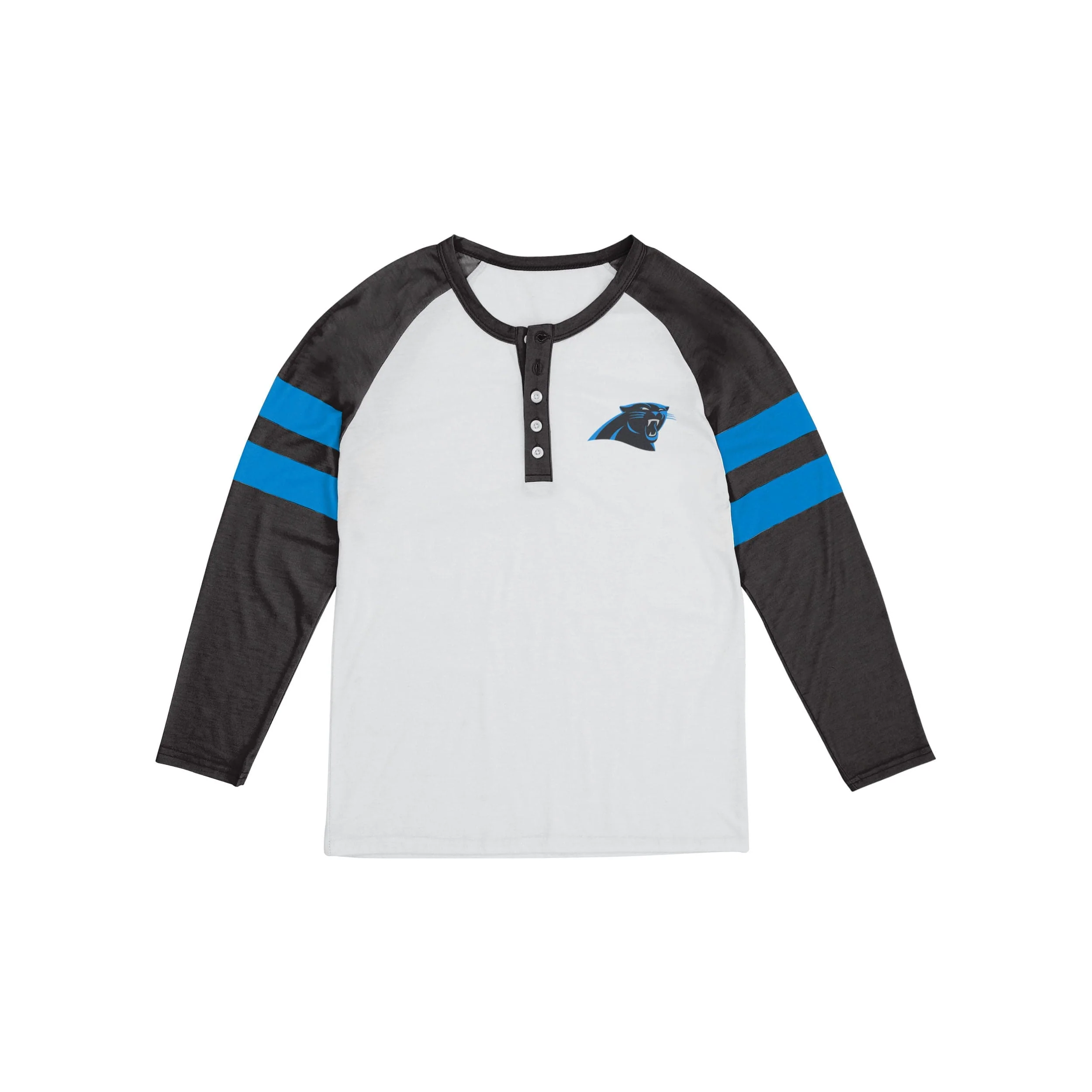 Carolina Panthers NFL Womens Big Logo Long Sleeve Henley - Image 3