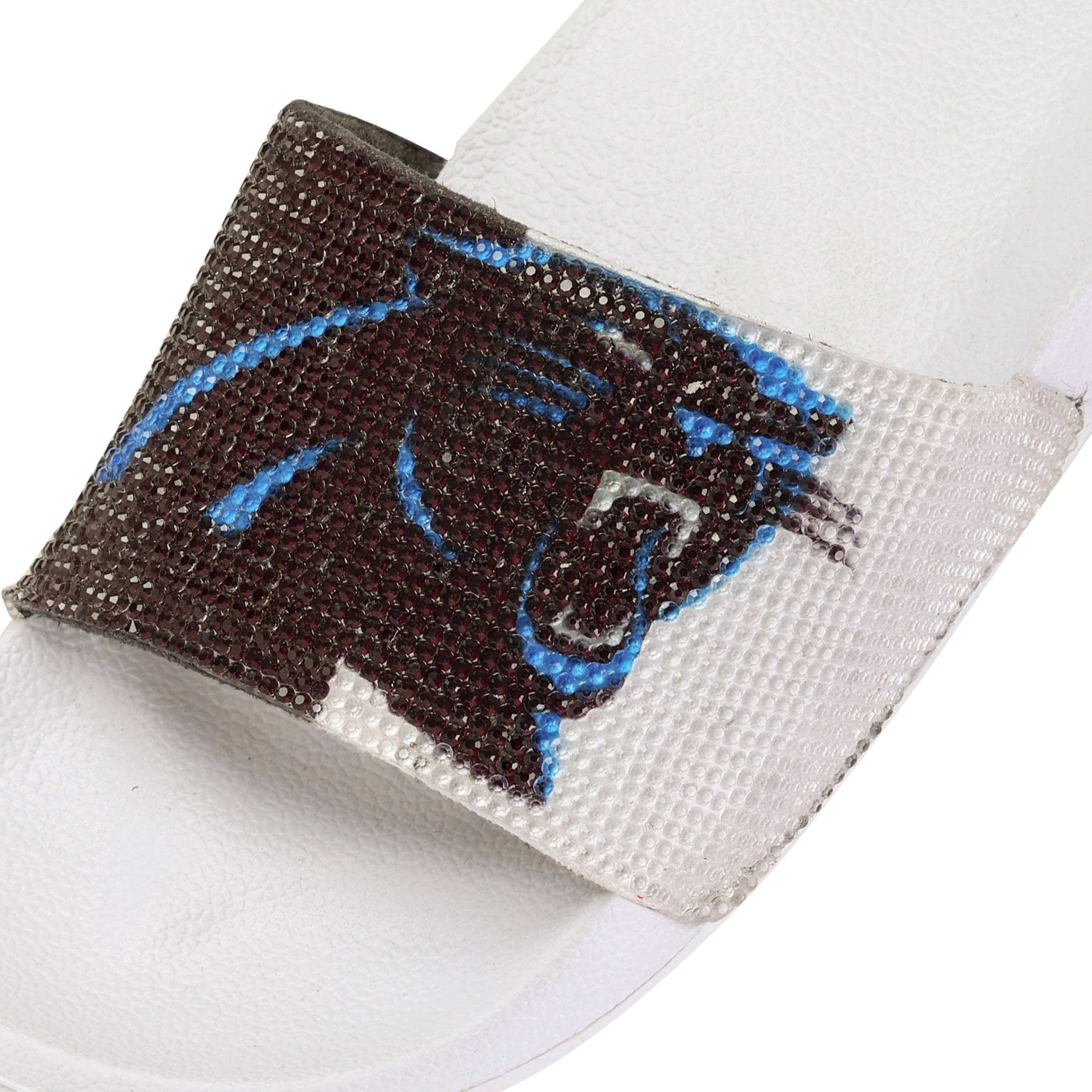 Carolina Panthers NFL Womens Big Logo Shimmer Slide - Image 3