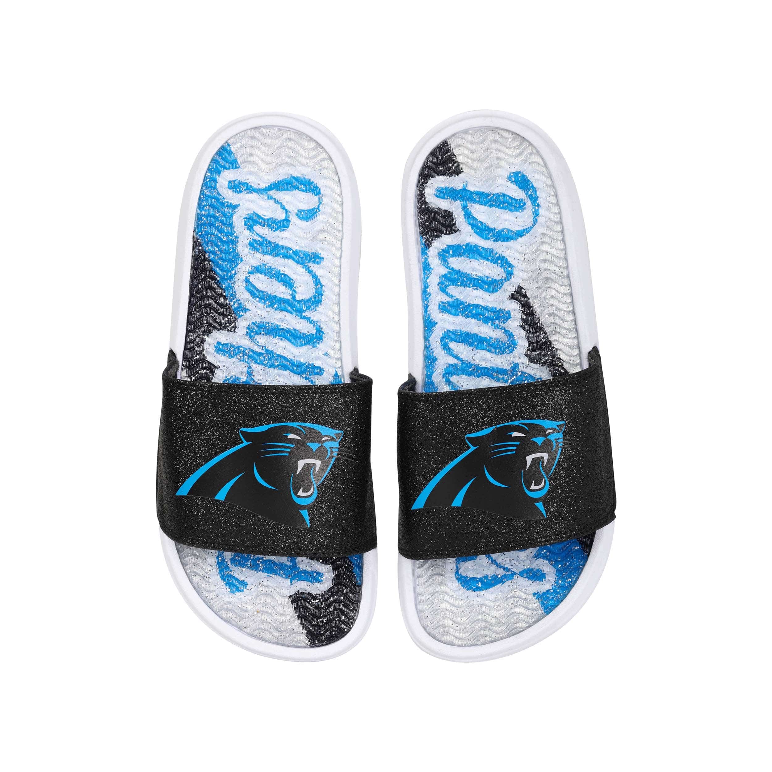 Carolina Panthers NFL Womens Glitter Gel Slide - Image 3