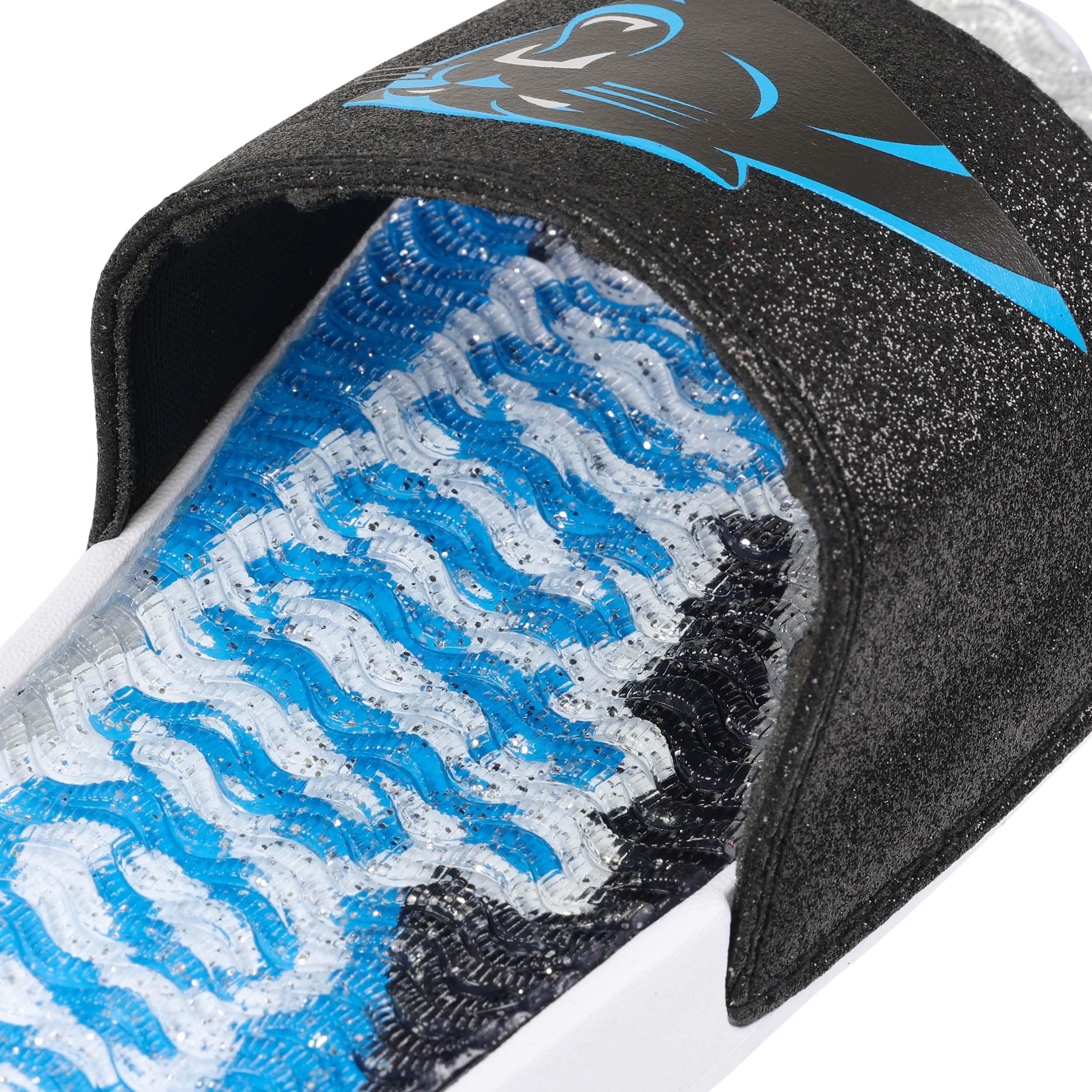 Carolina Panthers NFL Womens Glitter Gel Slide - Image 4