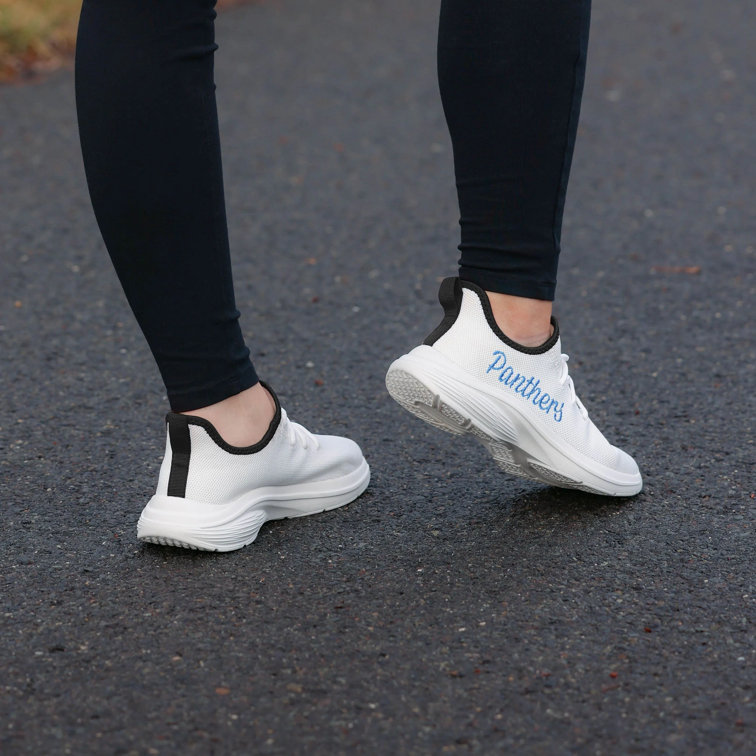 Carolina Panthers NFL Womens Midsole White Sneakers - Image 3