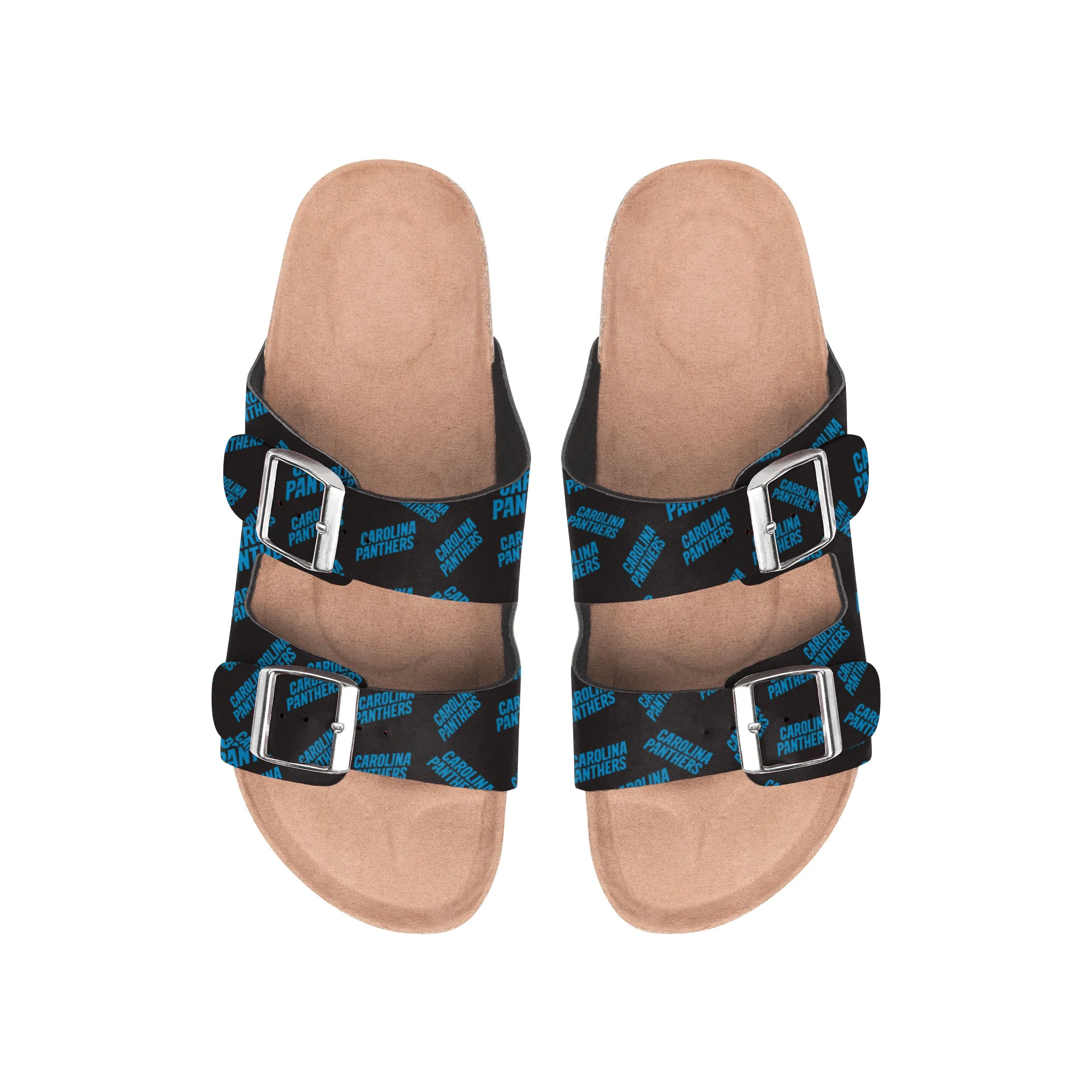 Carolina Panthers NFL Womens Mini Print Double Buckle Sandal - Image 2