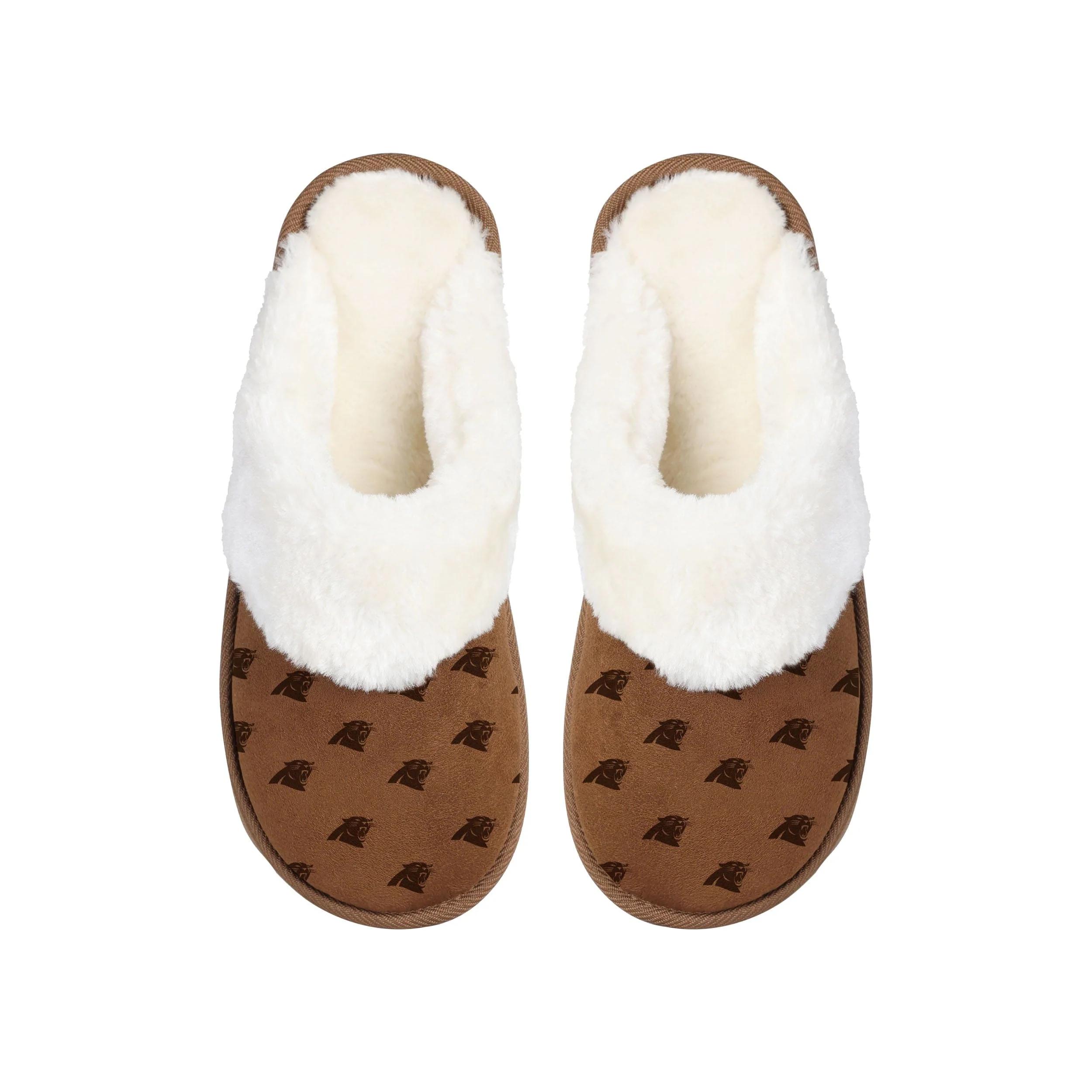 Carolina Panthers NFL Womens Repeat Logo Moccasin Slippers - Image 3