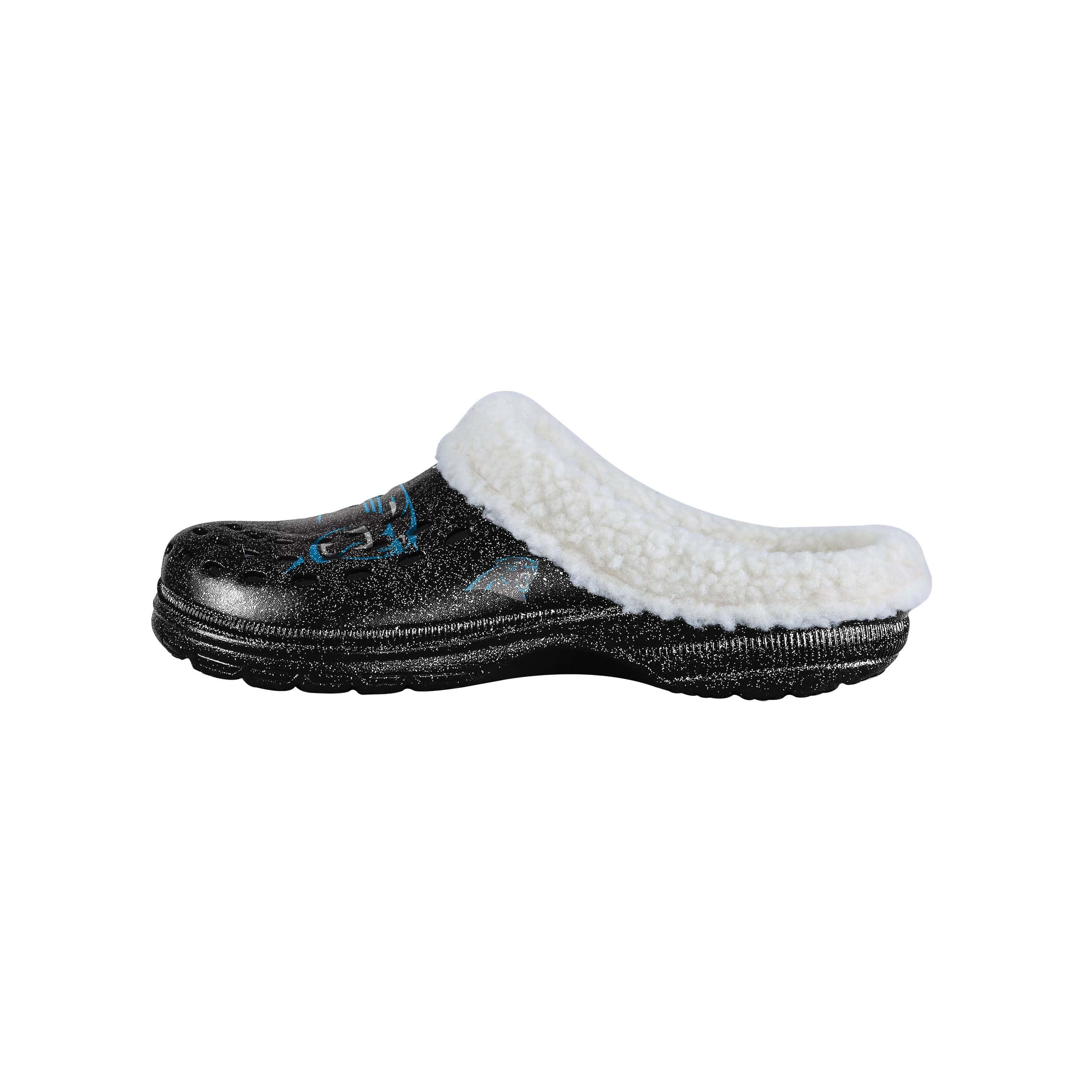 Carolina Panthers NFL Womens Sherpa Lined Glitter Clog - Image 2