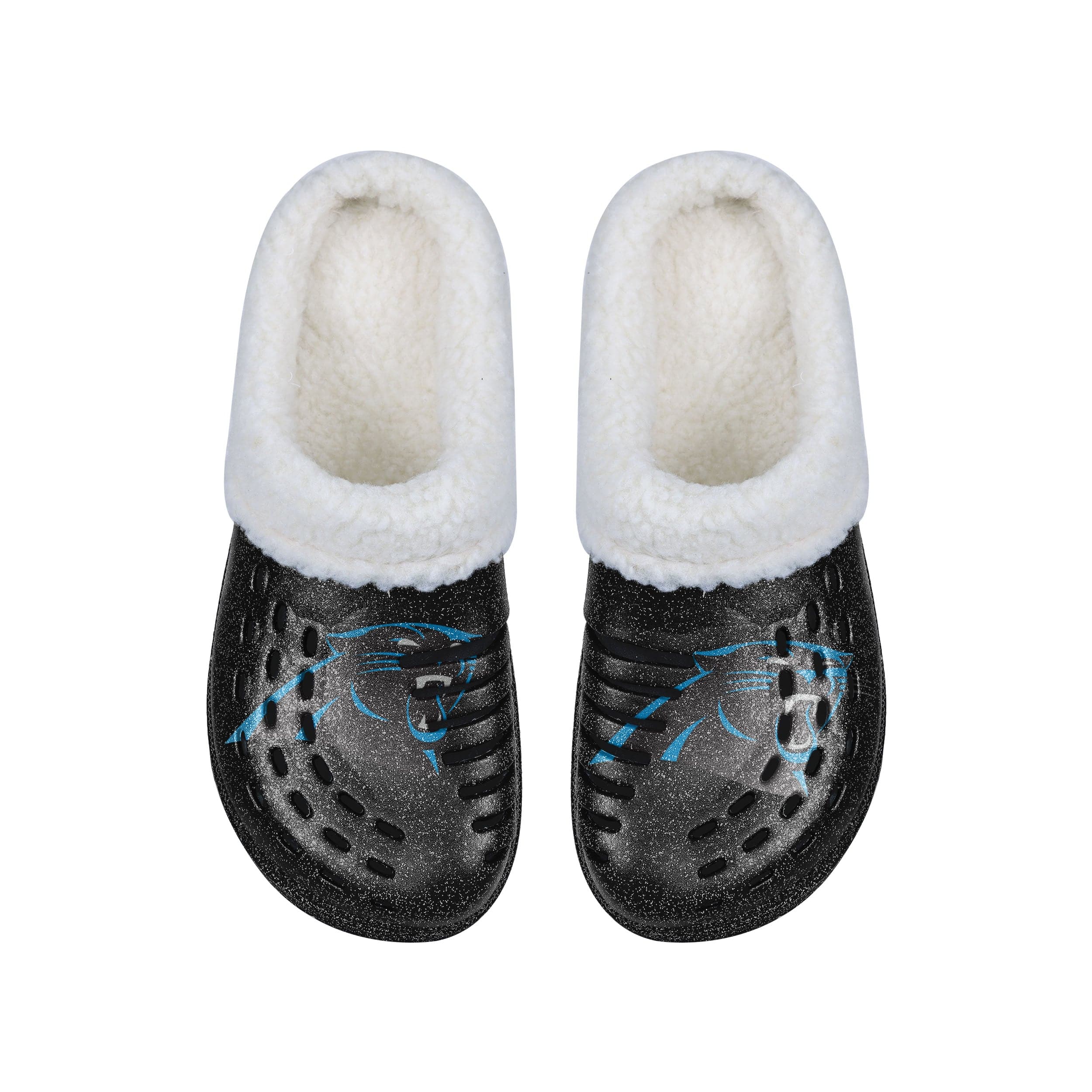 Carolina Panthers NFL Womens Sherpa Lined Glitter Clog - Image 4