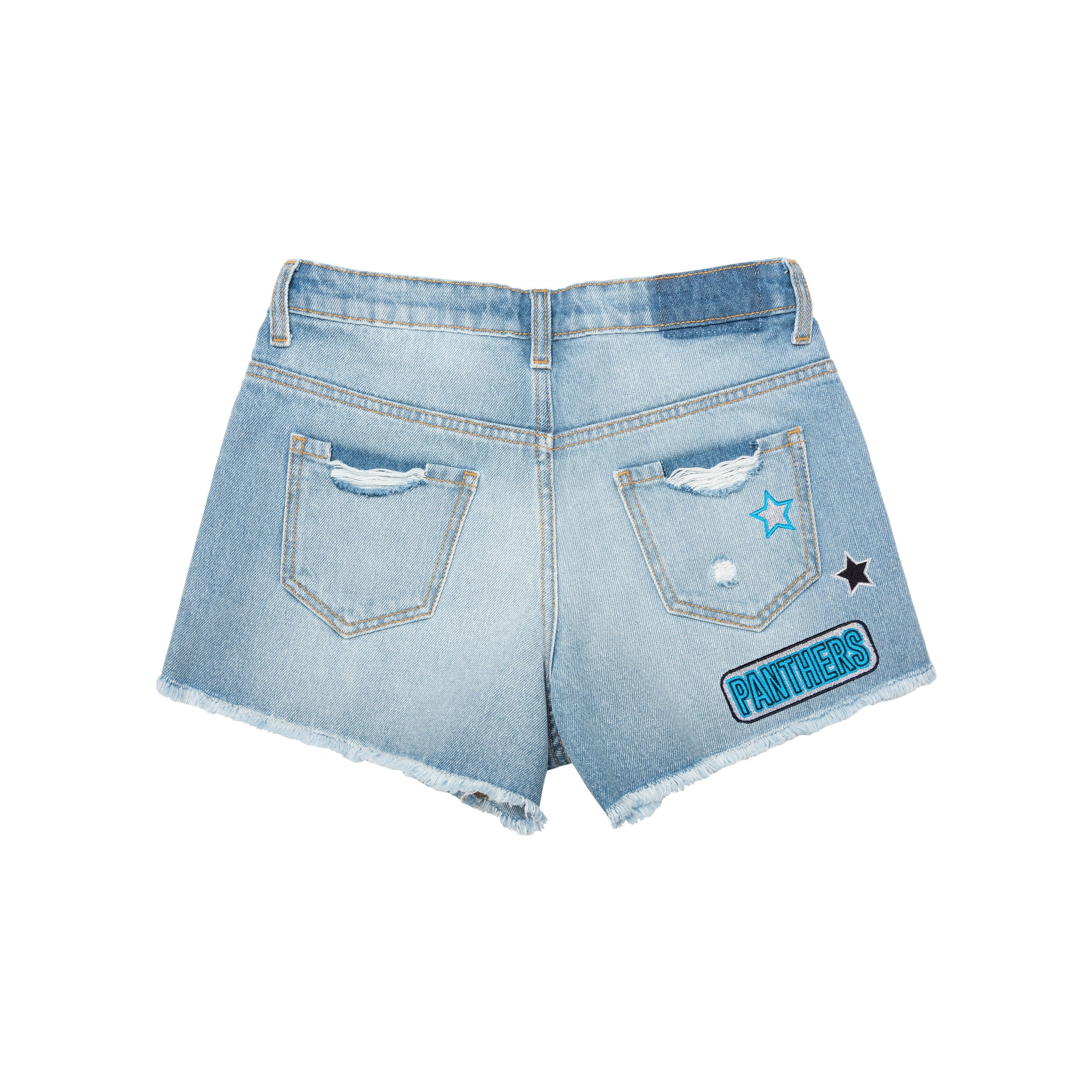 Carolina Panthers NFL Womens Team Logo Denim Shorts - Image 4