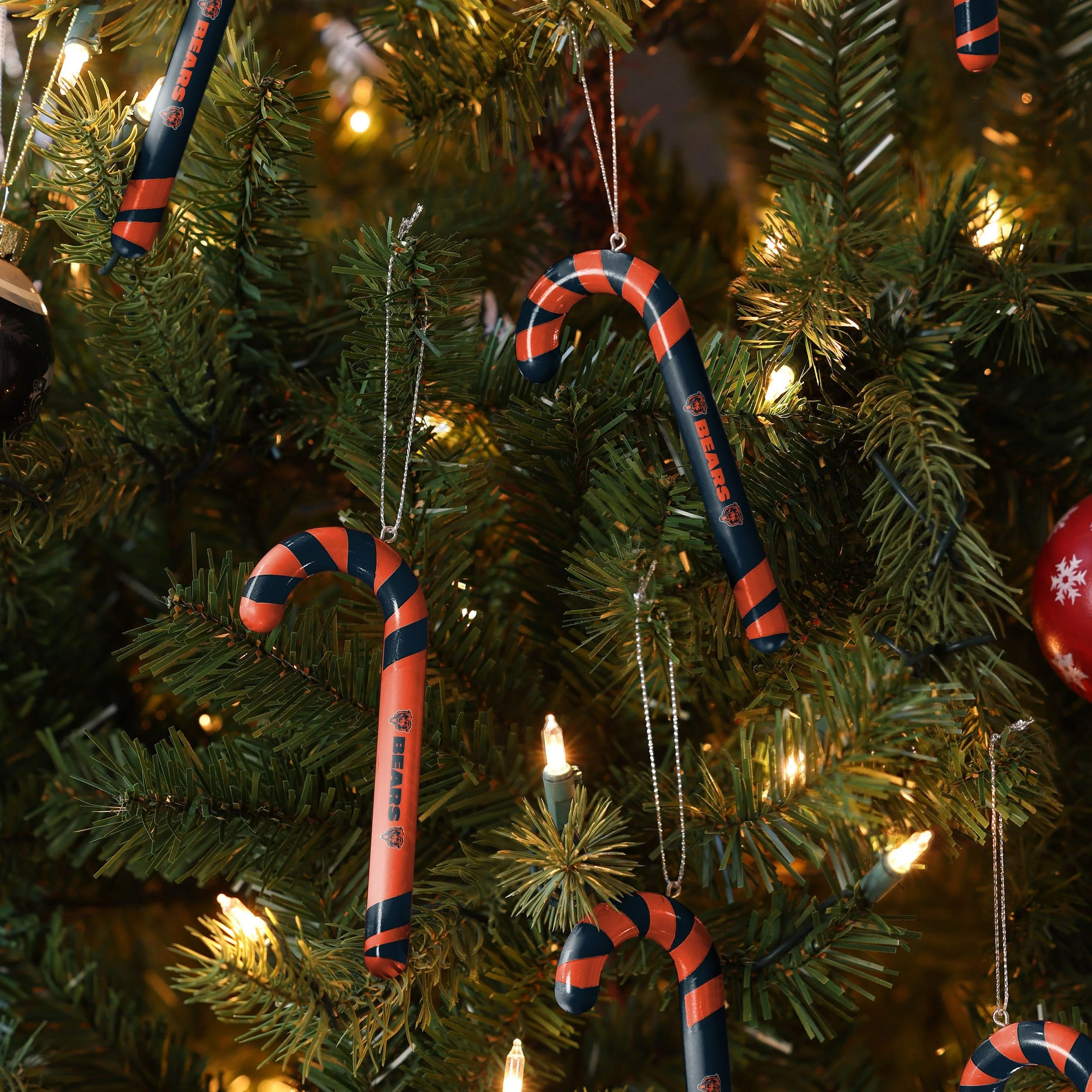 Chicago Bears NFL 12 Pack Candy Cane Ornament Set - Image 3