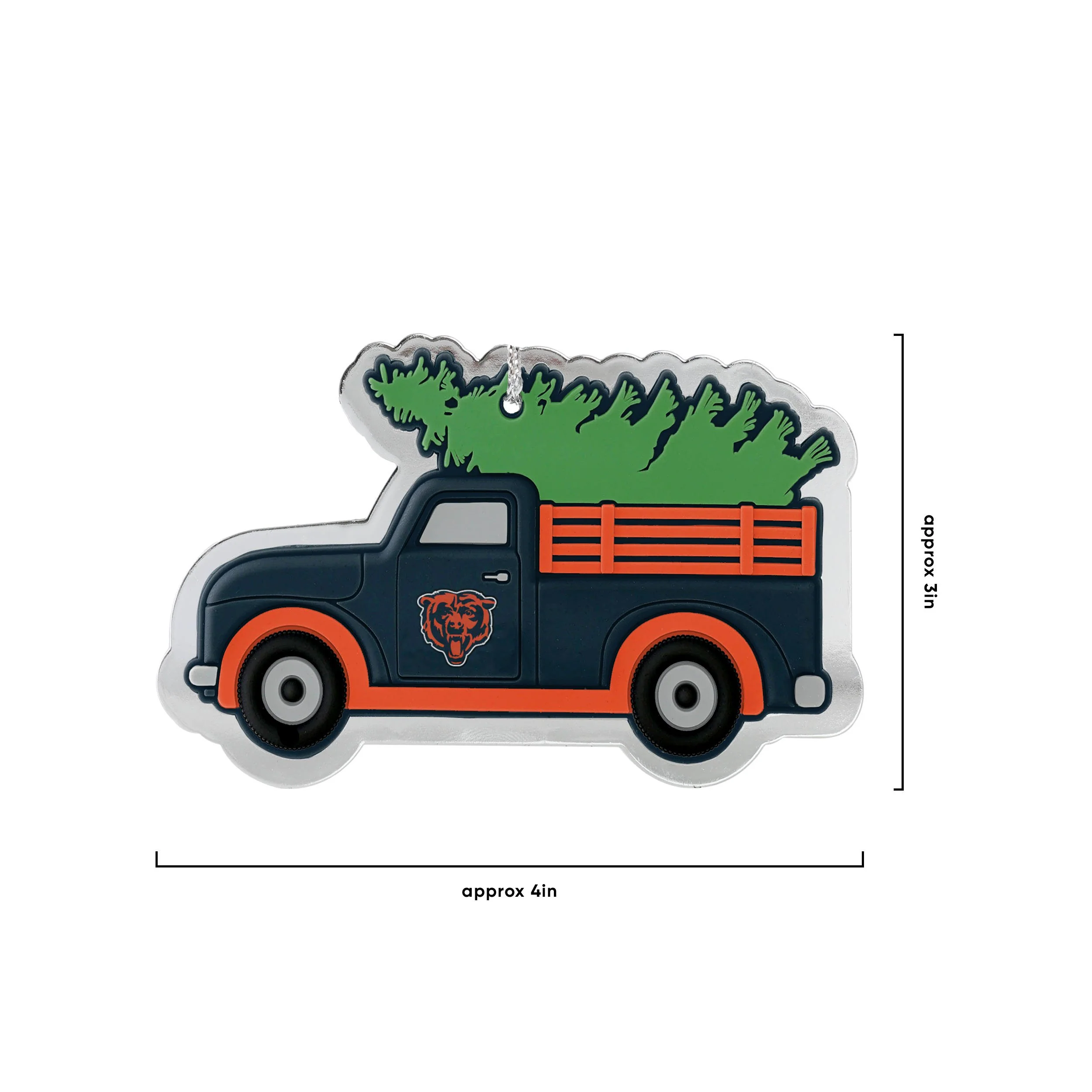 Chicago Bears NFL 2 Pack Flat Metal Truck Ornaments - Image 3