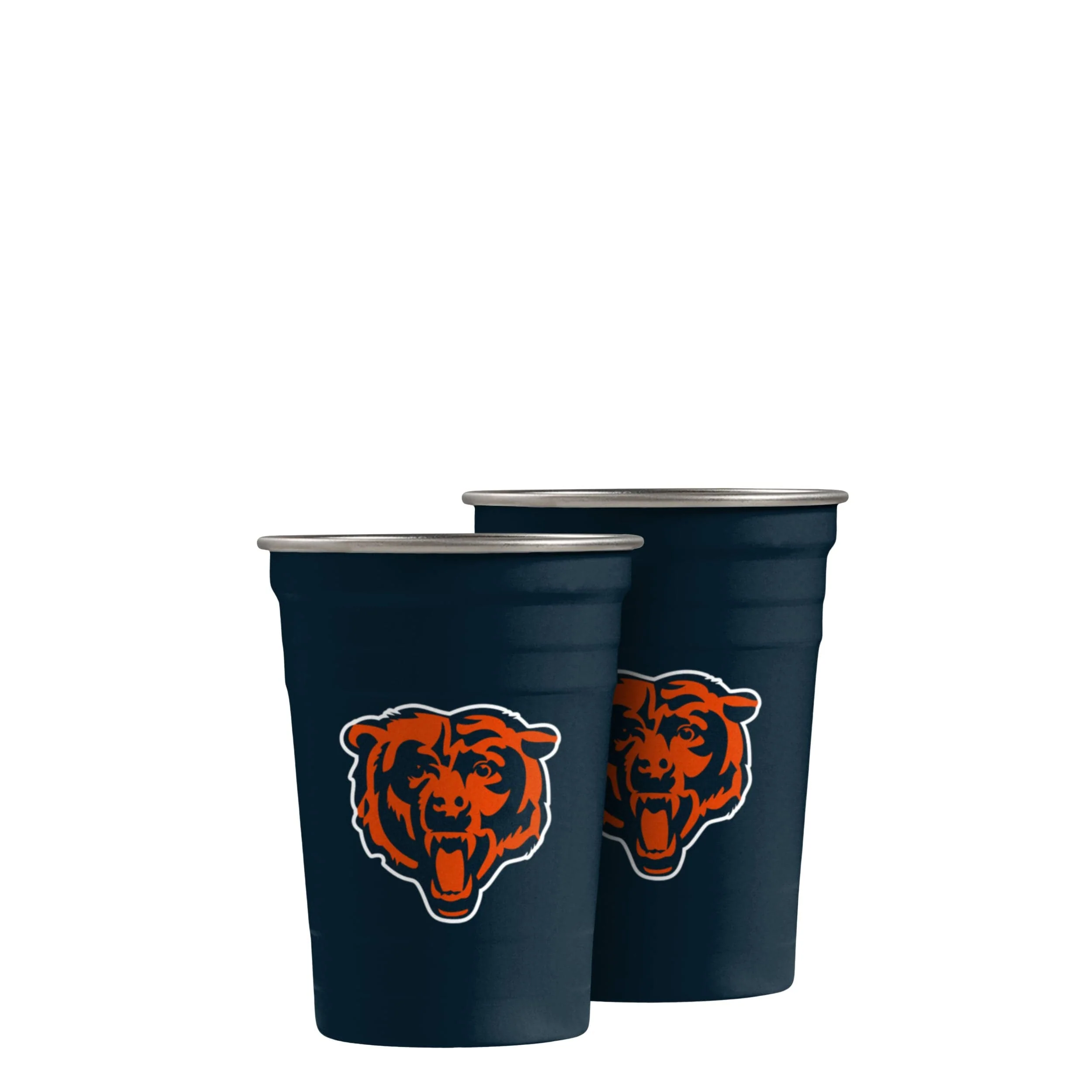 Chicago Bears NFL 2 Pack Reusable Stainless Steel 16 oz Tumbler Cup