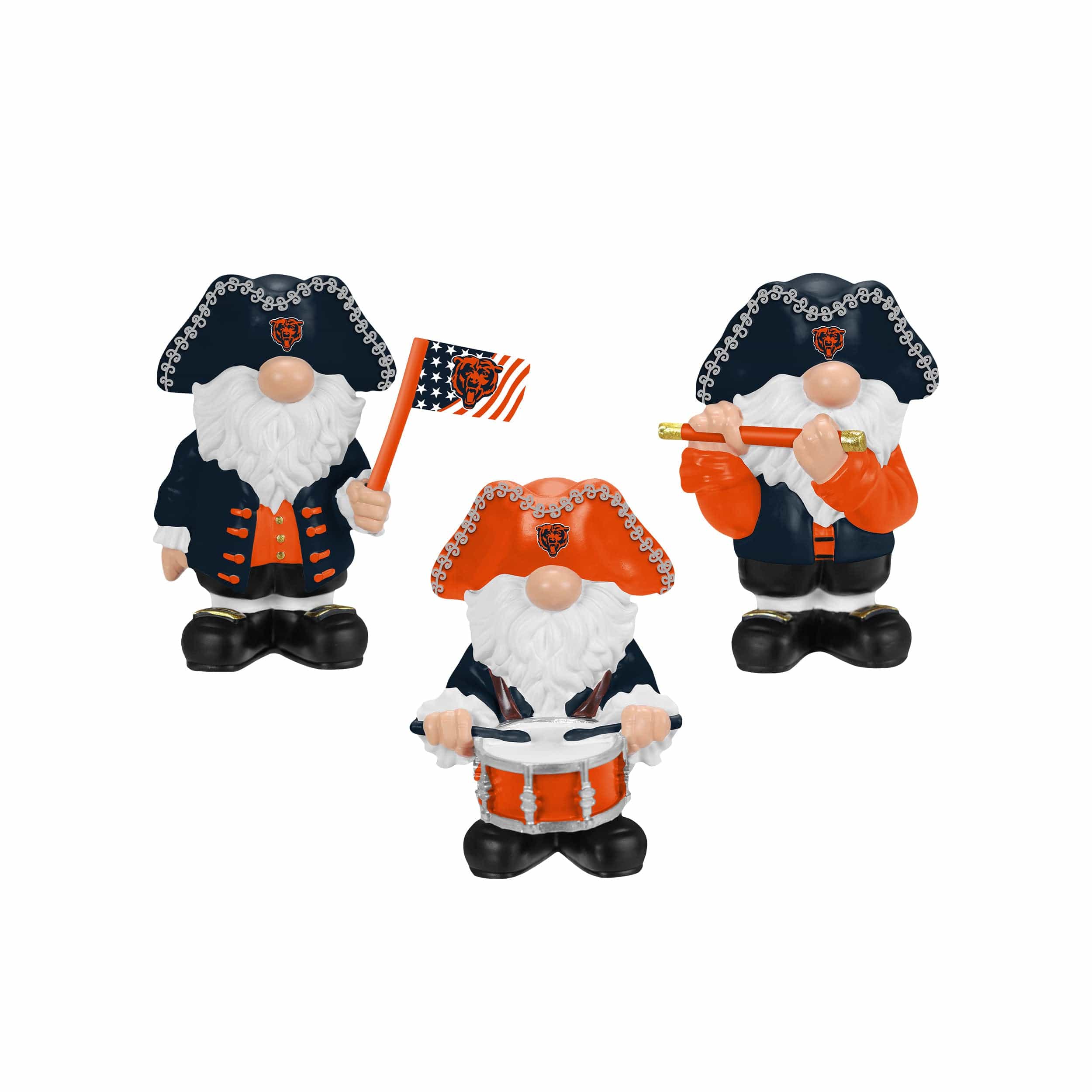 Chicago Bears NFL 3 Pack Americana Mini Gnome Set