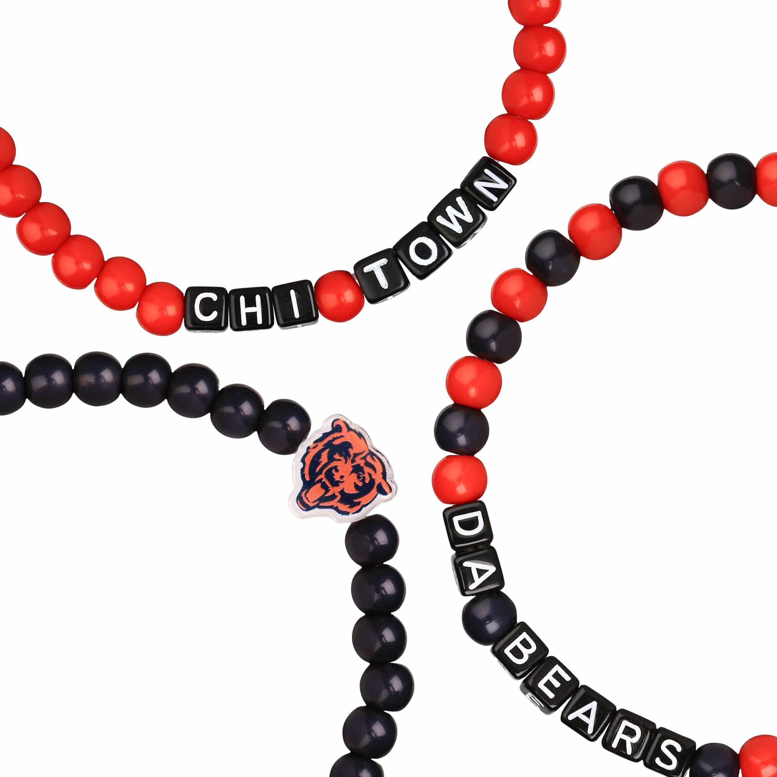 Chicago Bears NFL 3 Pack Beaded Friendship Bracelet - Image 2