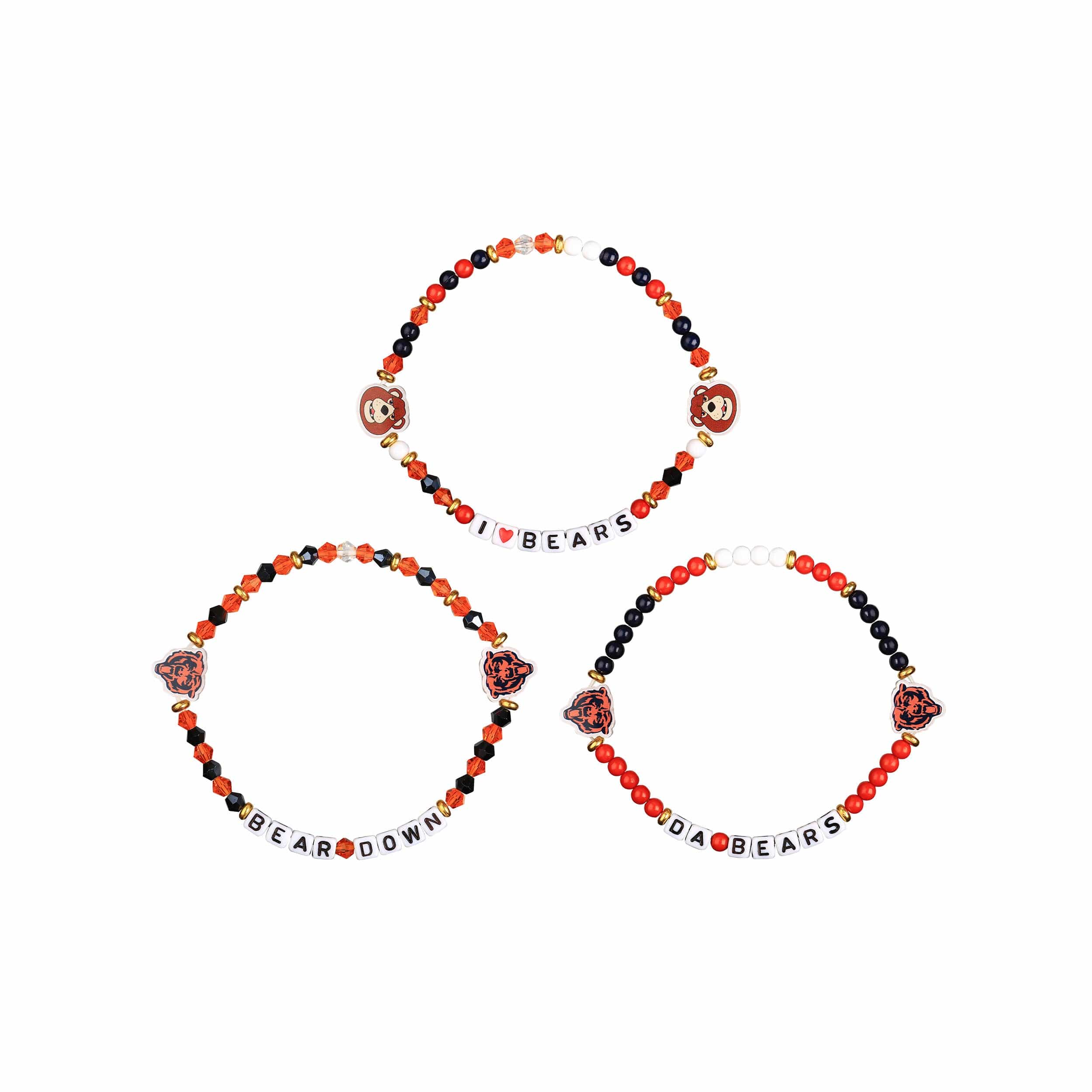 Chicago Bears NFL 3 Pack Friendship Bracelet - Image 3