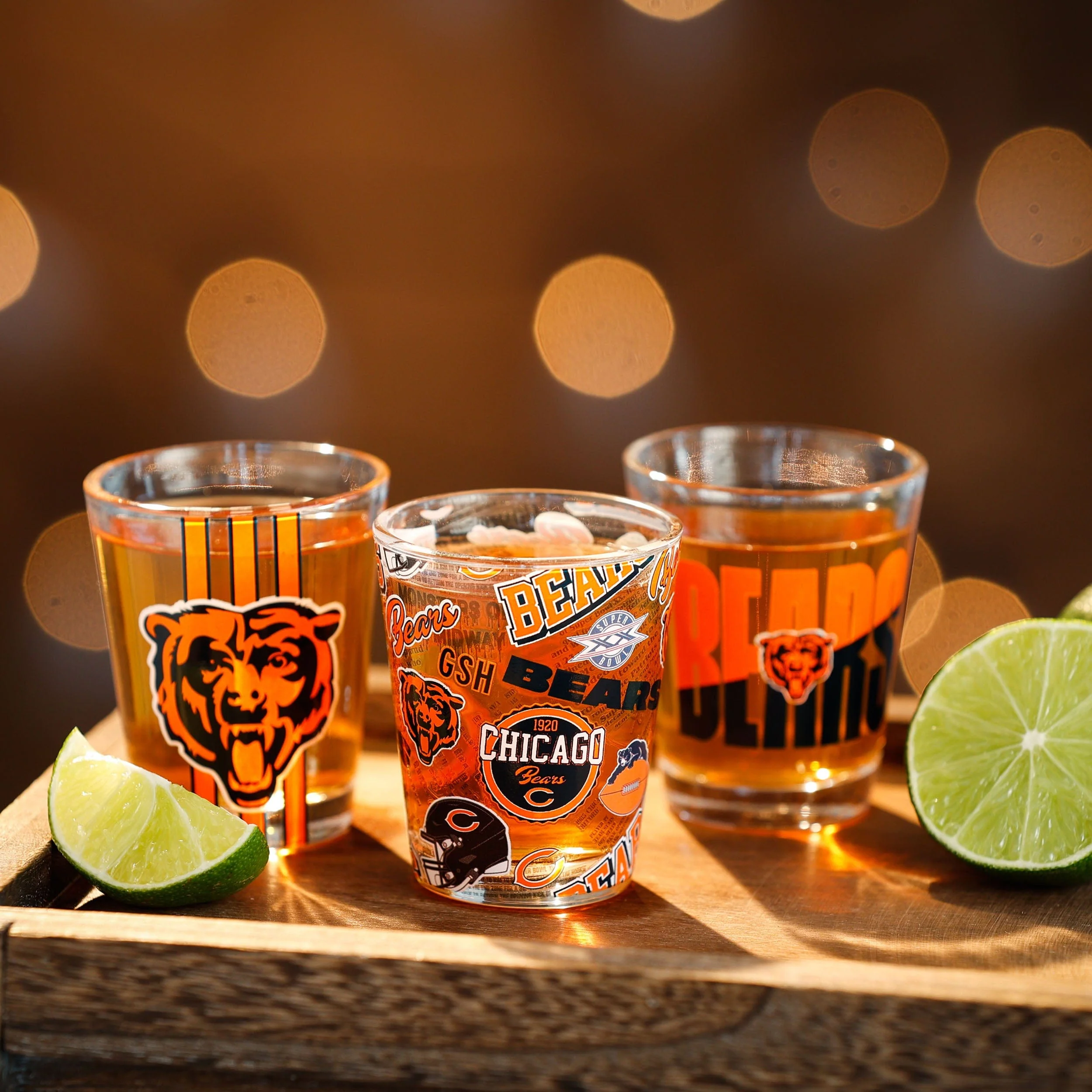 Chicago Bears NFL 3 Pack Shot Glass - Image 2