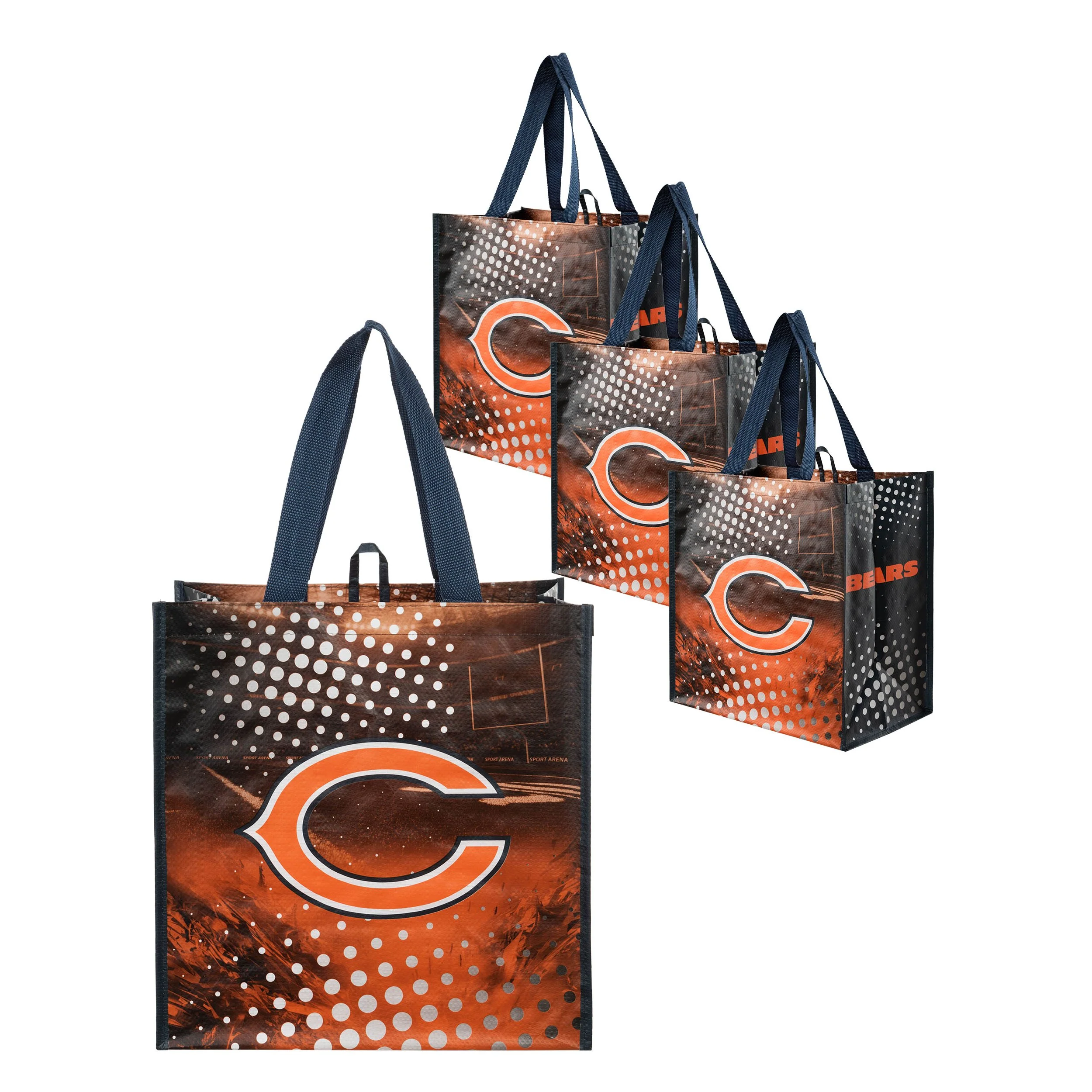 Chicago Bears NFL 4 Pack Reusable Shopping Bags - Image 2