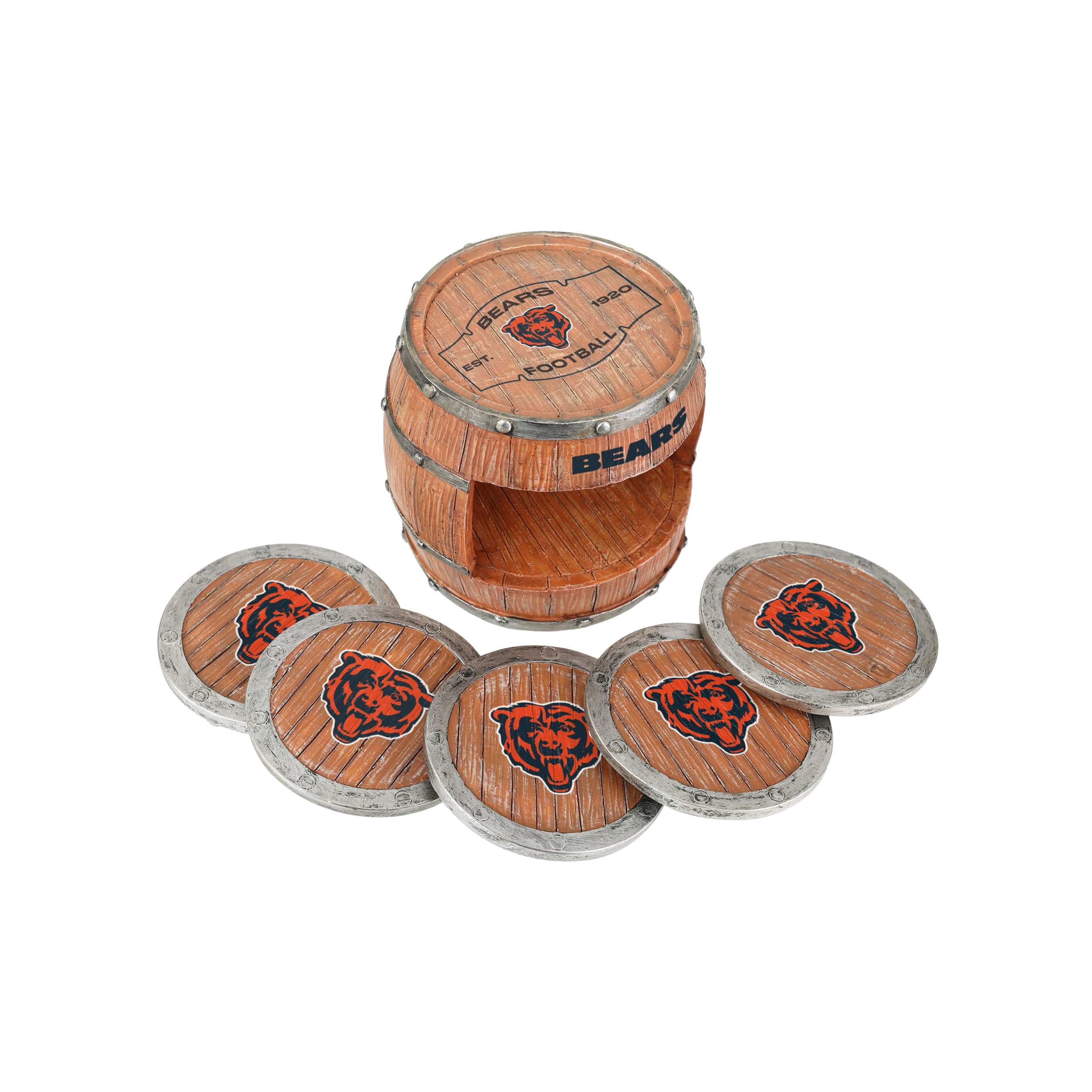 Chicago Bears NFL 5 Pack Barrel Coaster Set - Image 5