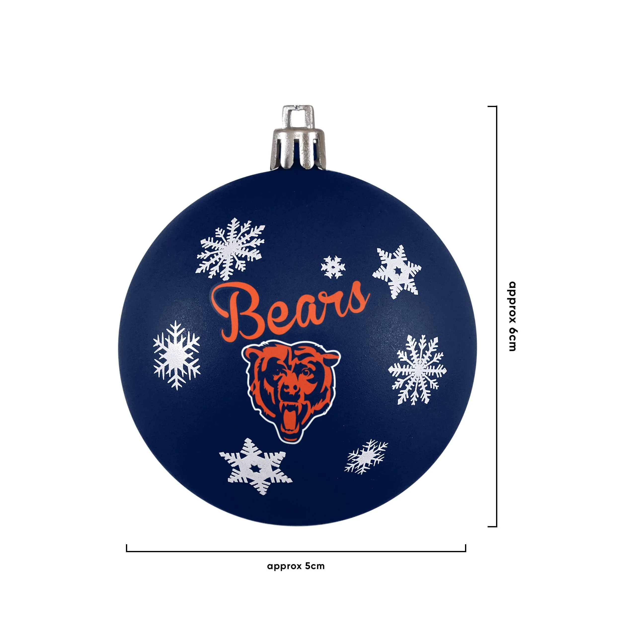 Chicago Bears NFL 5 Pack Shatterproof Ball Ornament Set - Image 3
