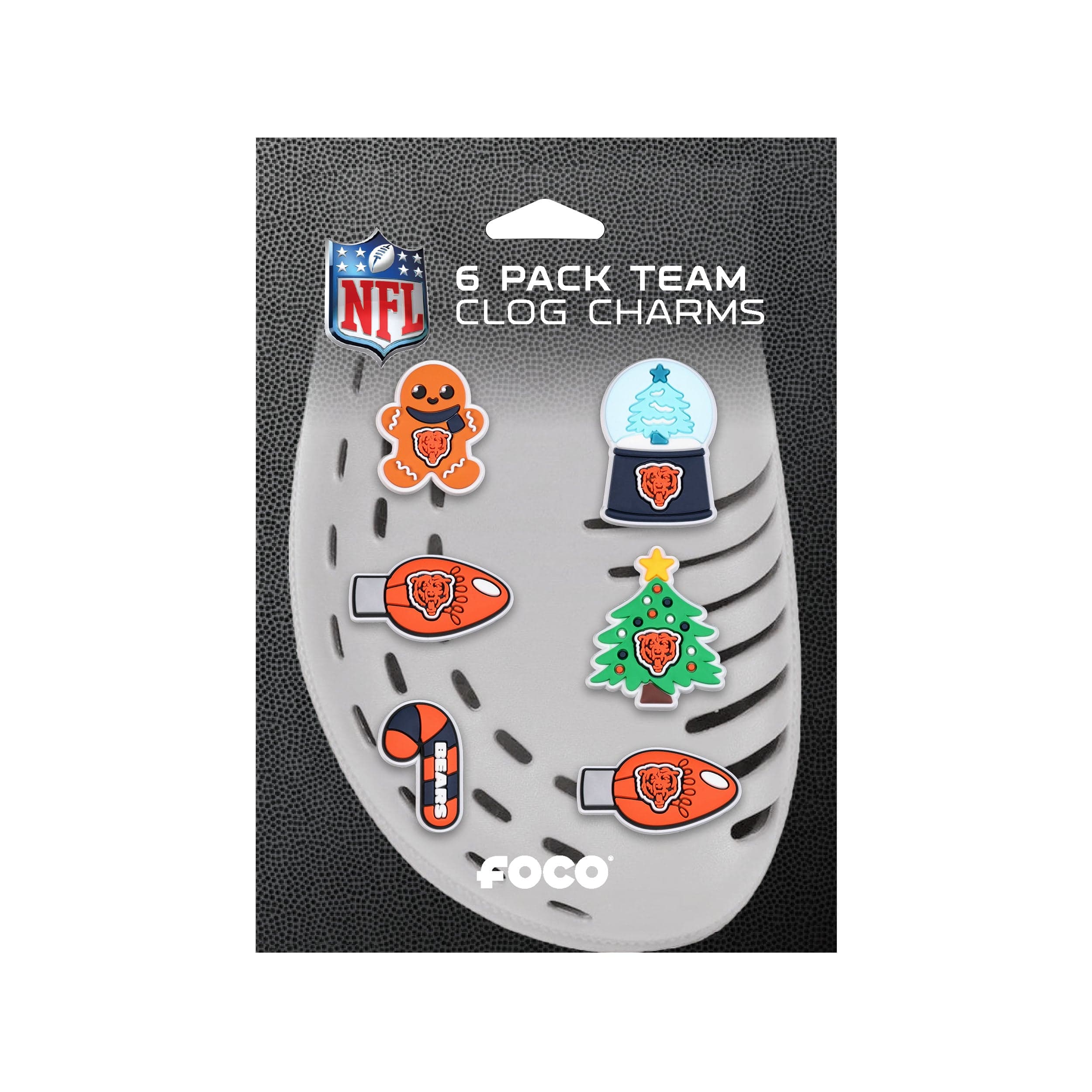 Chicago Bears NFL 6 Pack Holiday Team Clog Charms - Image 5