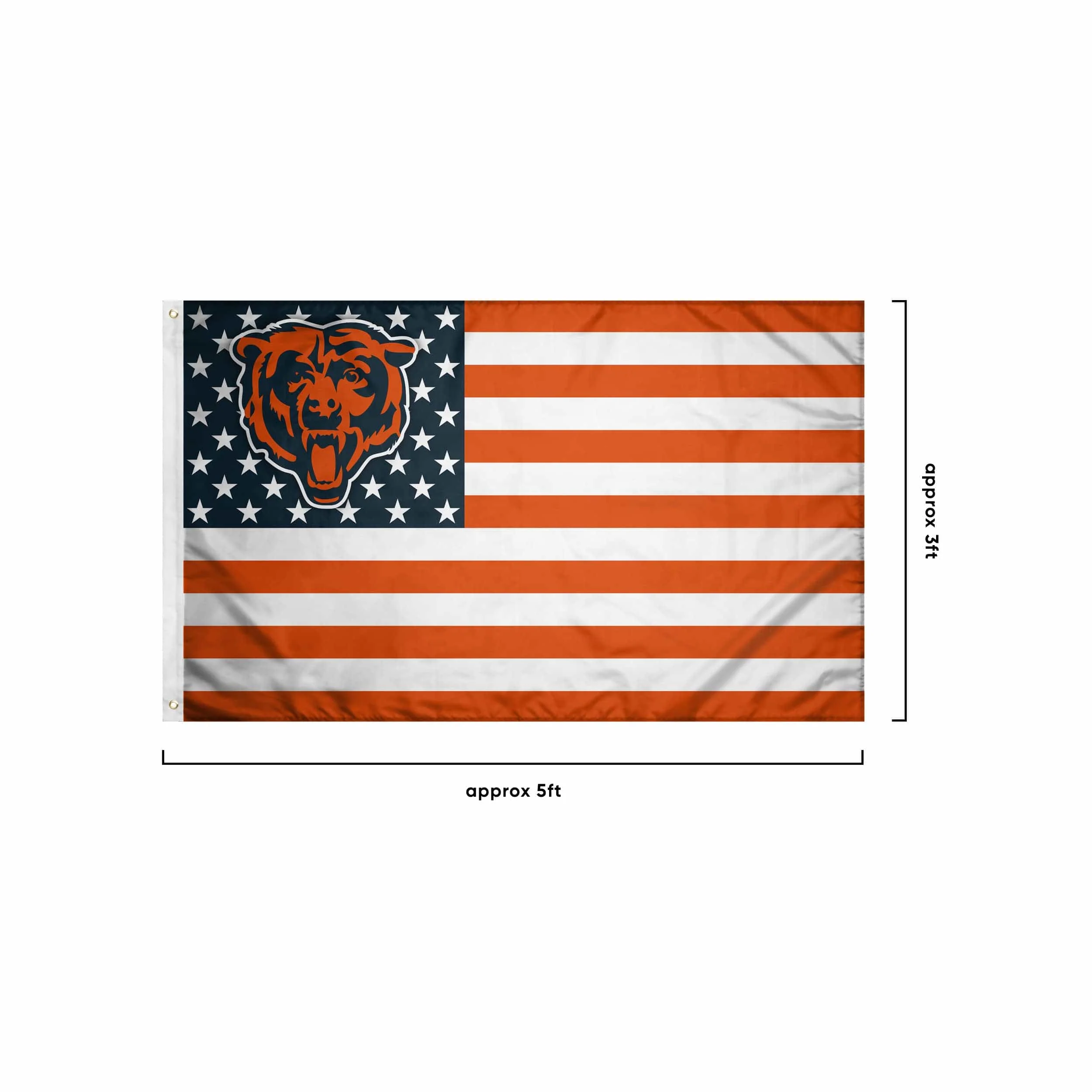 Chicago Bears NFL American Stars Horizontal Flag - Image 3