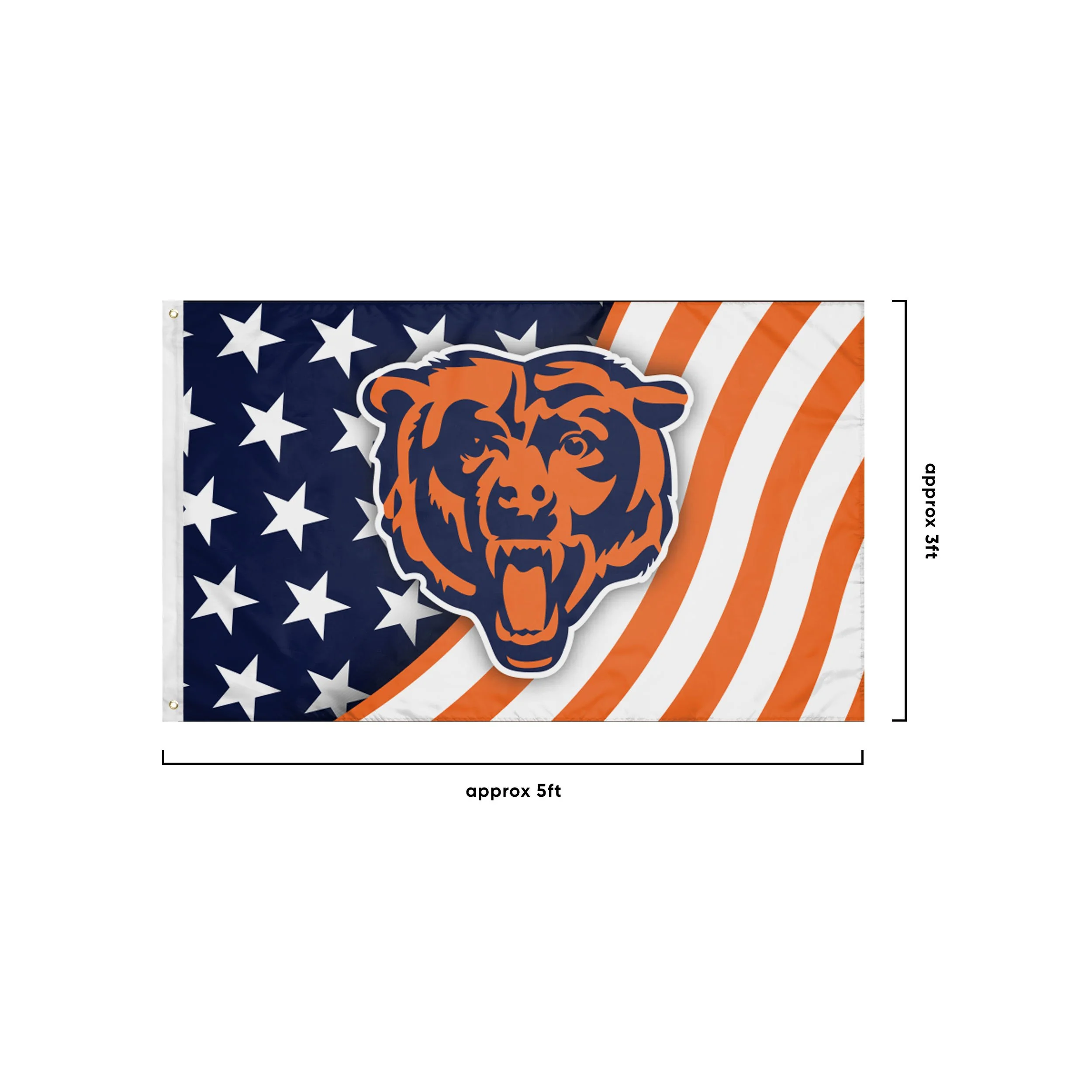 Chicago Bears NFL Americana Horizontal Flag - Image 3