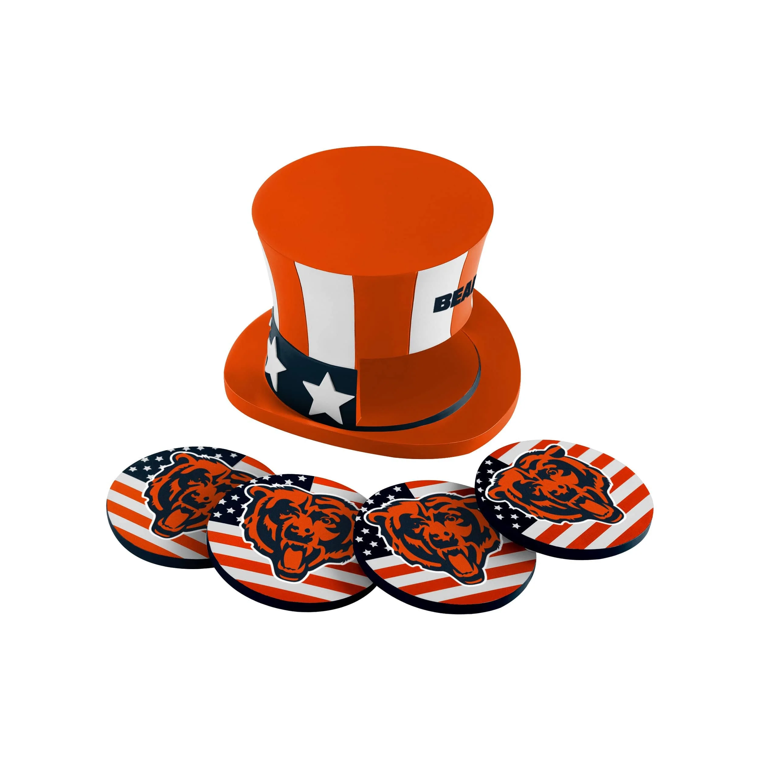 Chicago Bears NFL Americana Resin Coaster Set - Image 3