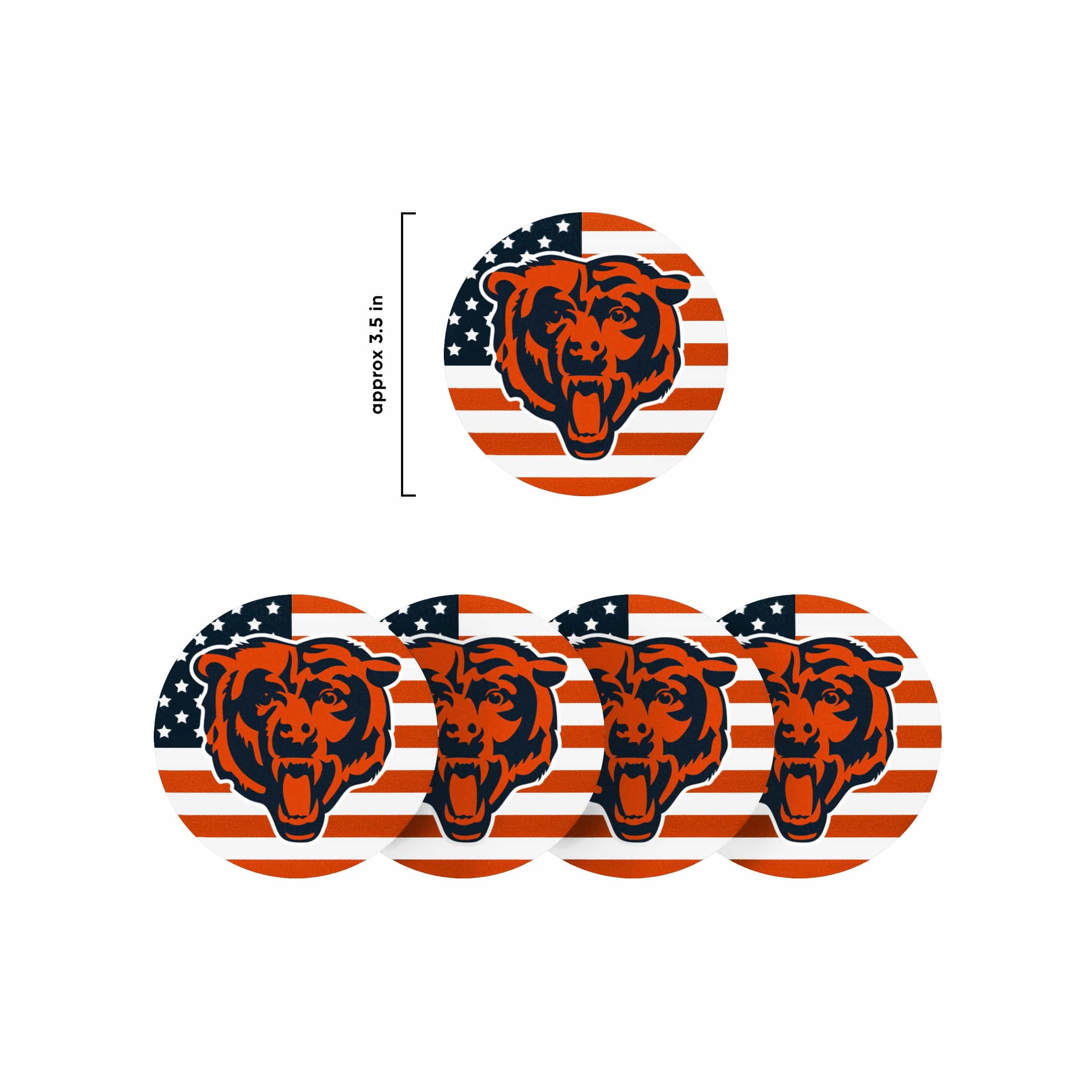 Chicago Bears NFL Americana Resin Coaster Set - Image 5
