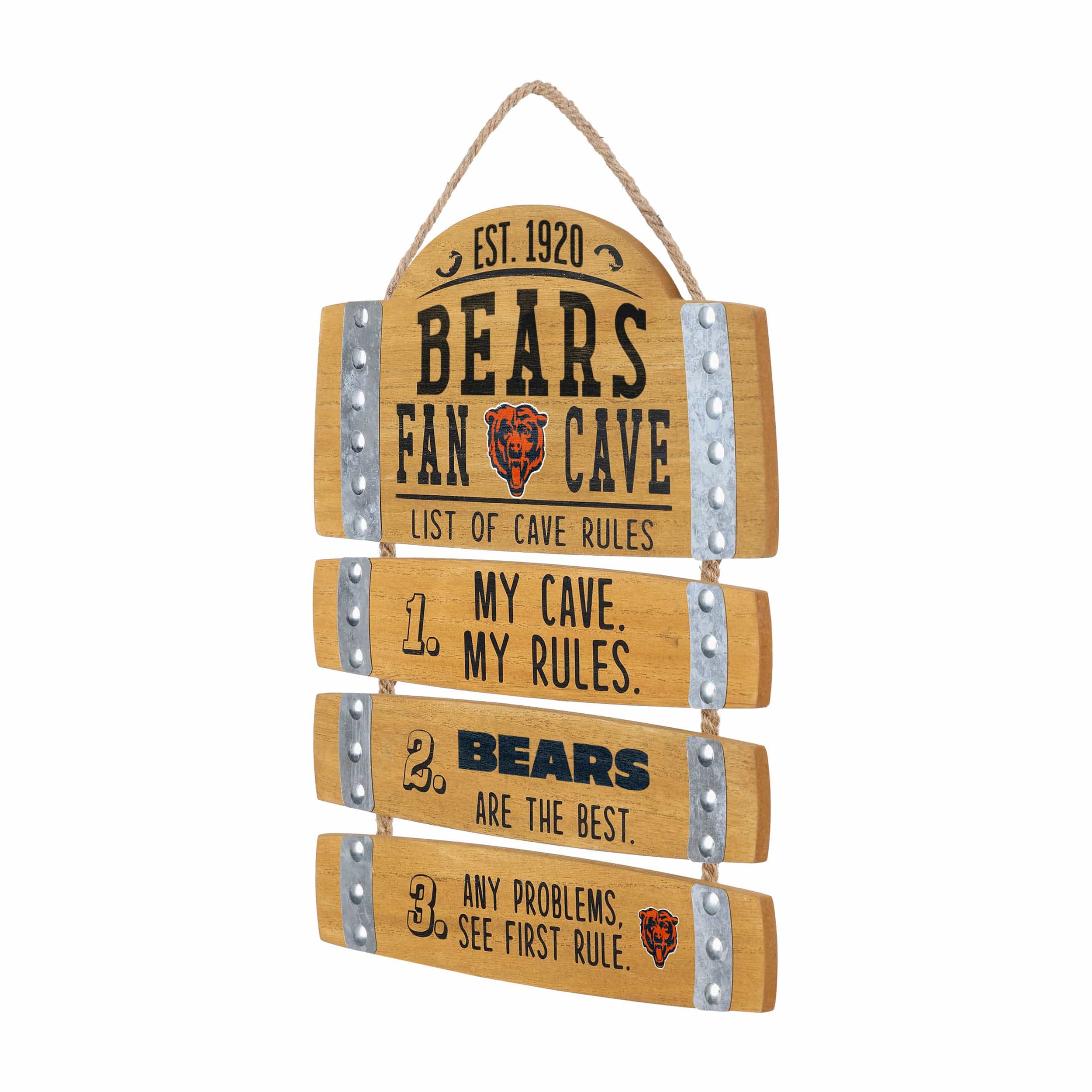 Chicago Bears NFL Barrel Slat Mancave Sign - Image 2