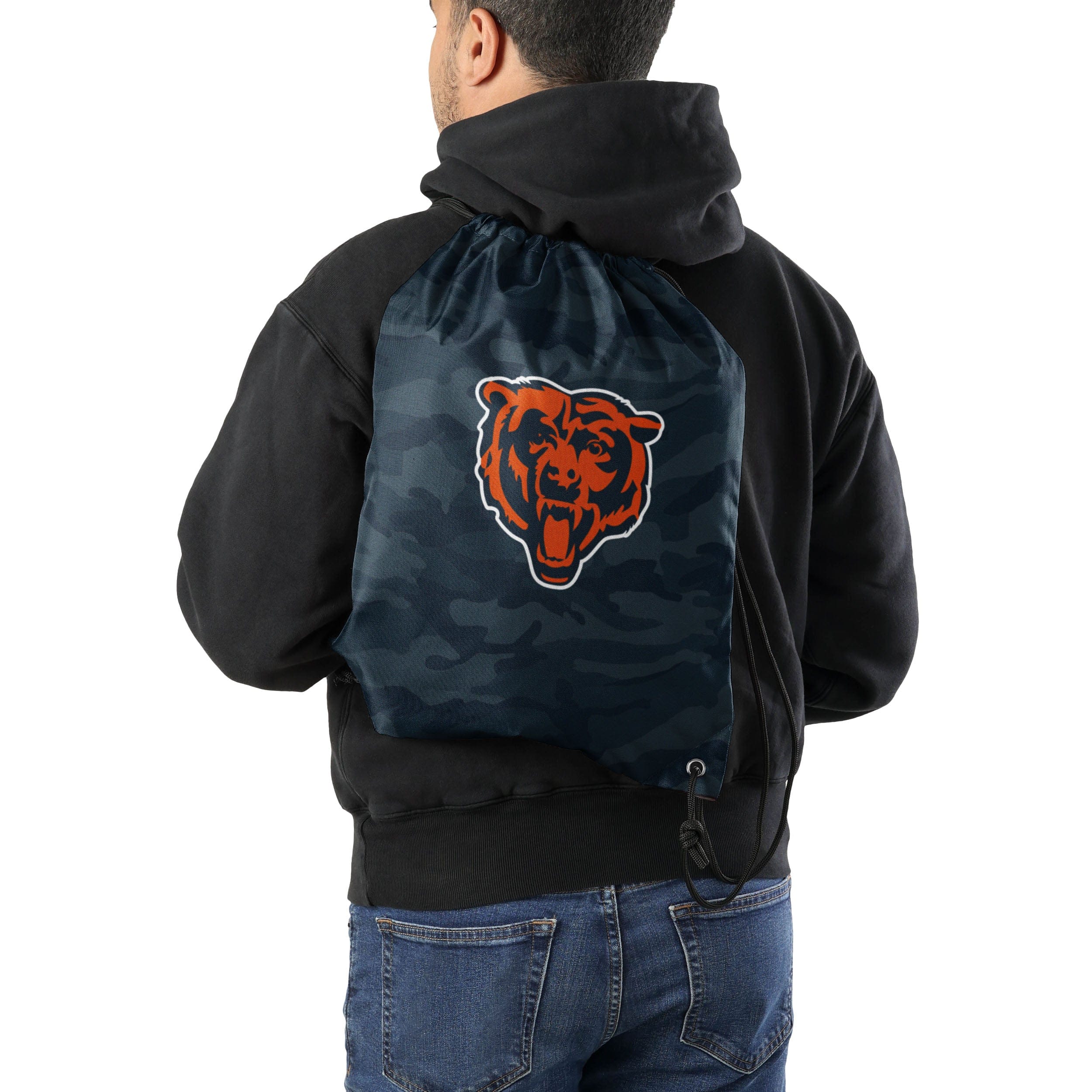 Chicago Bears NFL Big Logo Camo Drawstring Backpack - Image 2