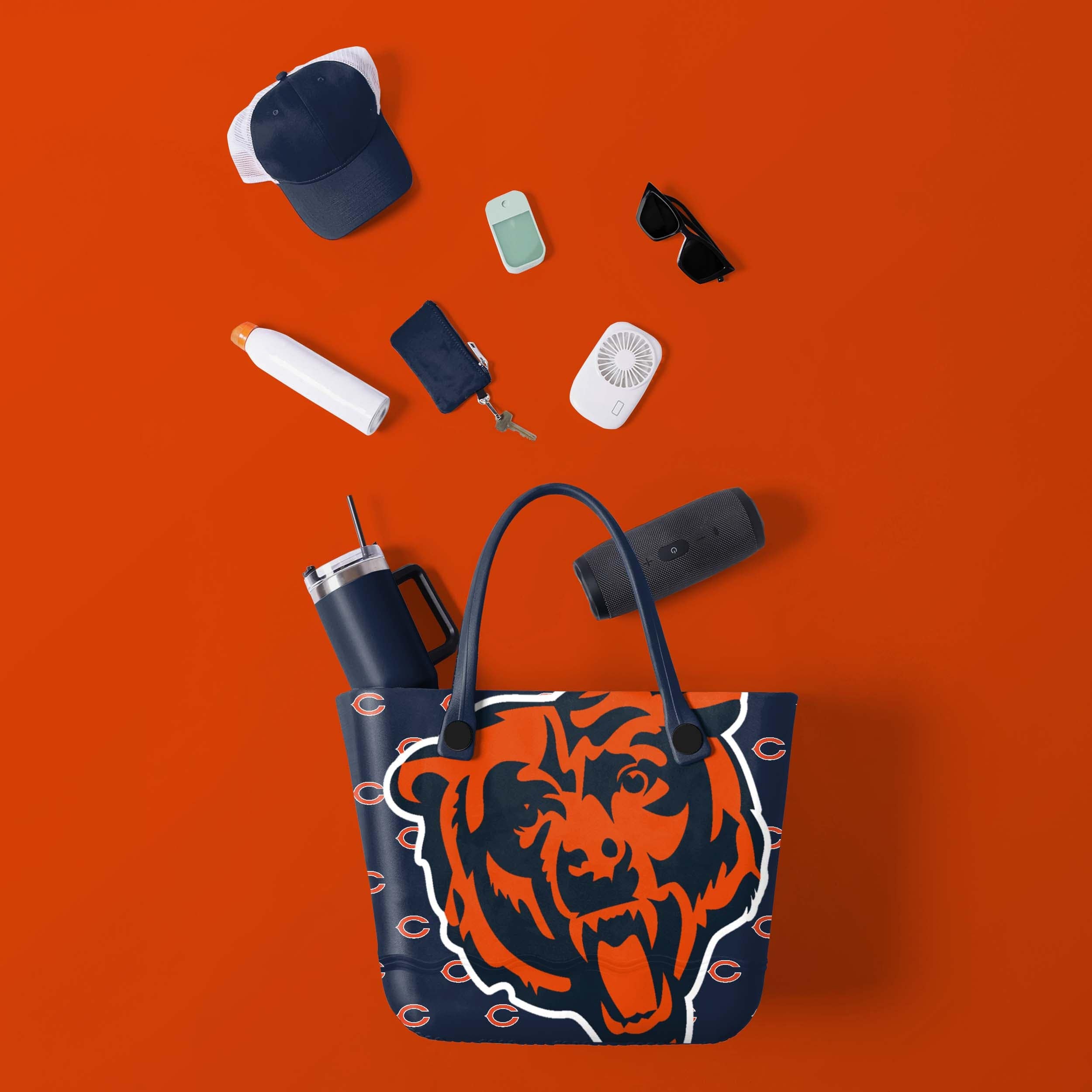 Chicago Bears NFL Big Logo Mini Print Tailgate Tote Bag - Image 2