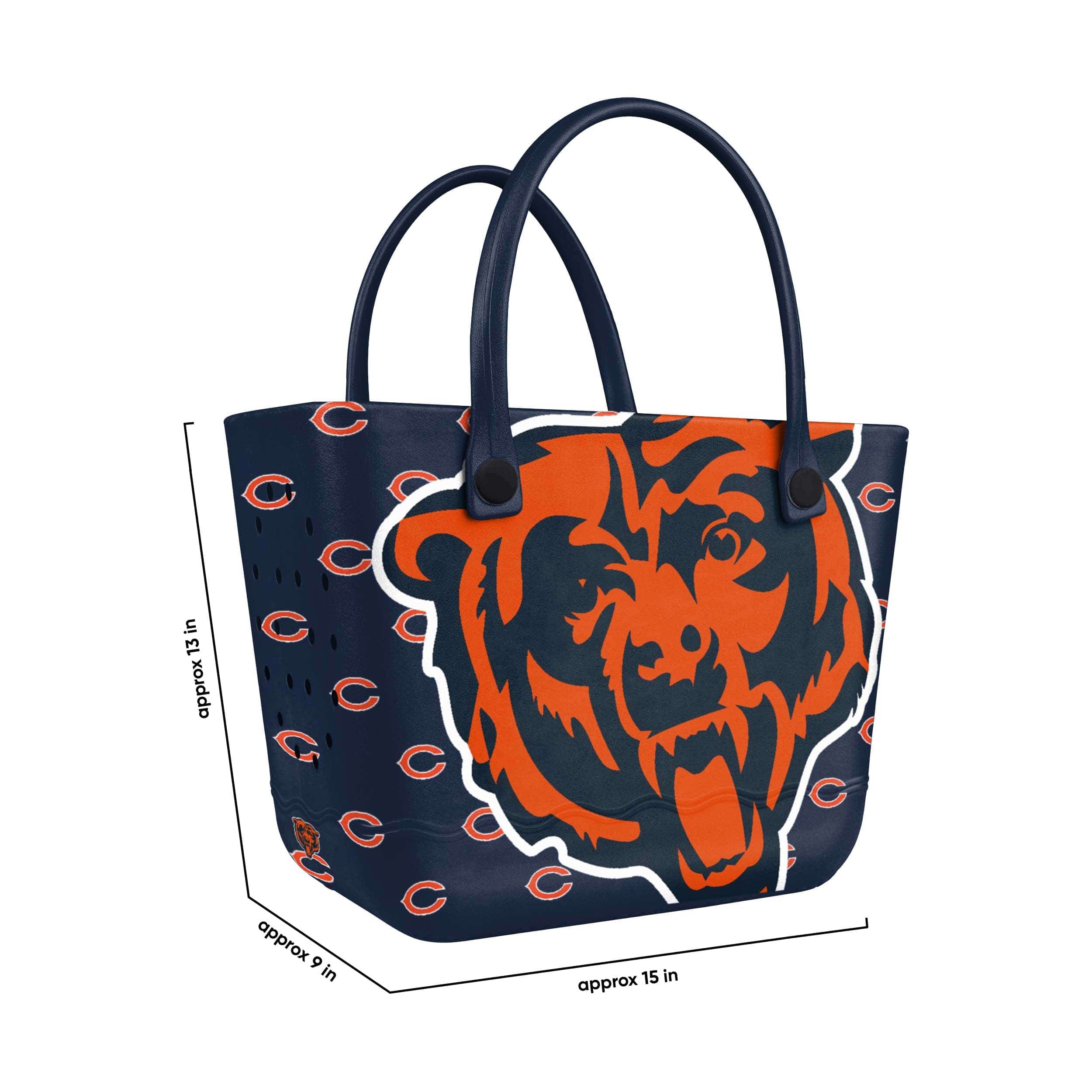Chicago Bears NFL Big Logo Mini Print Tailgate Tote Bag - Image 3
