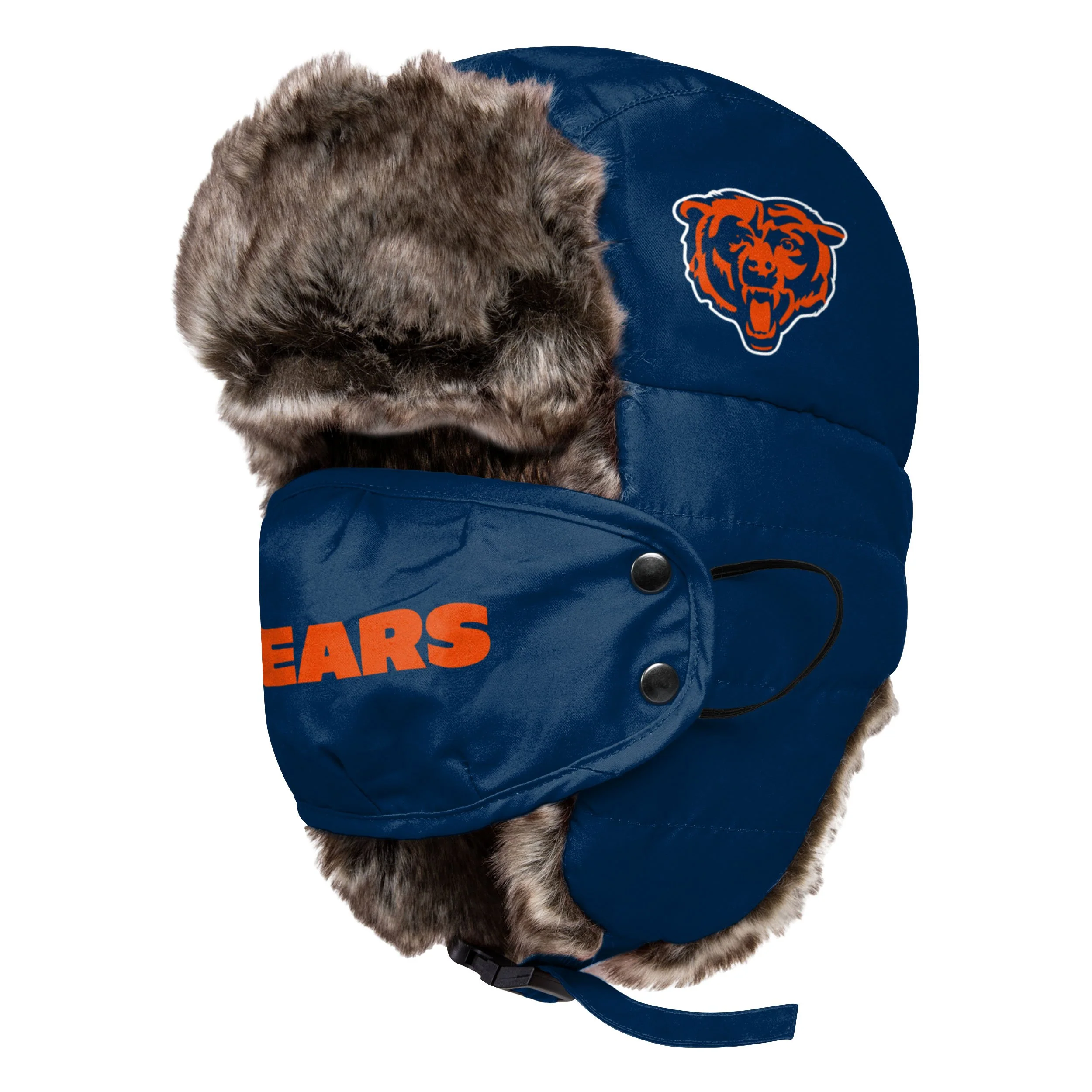 Chicago Bears NFL Big Logo Trapper Hat With Face Cover