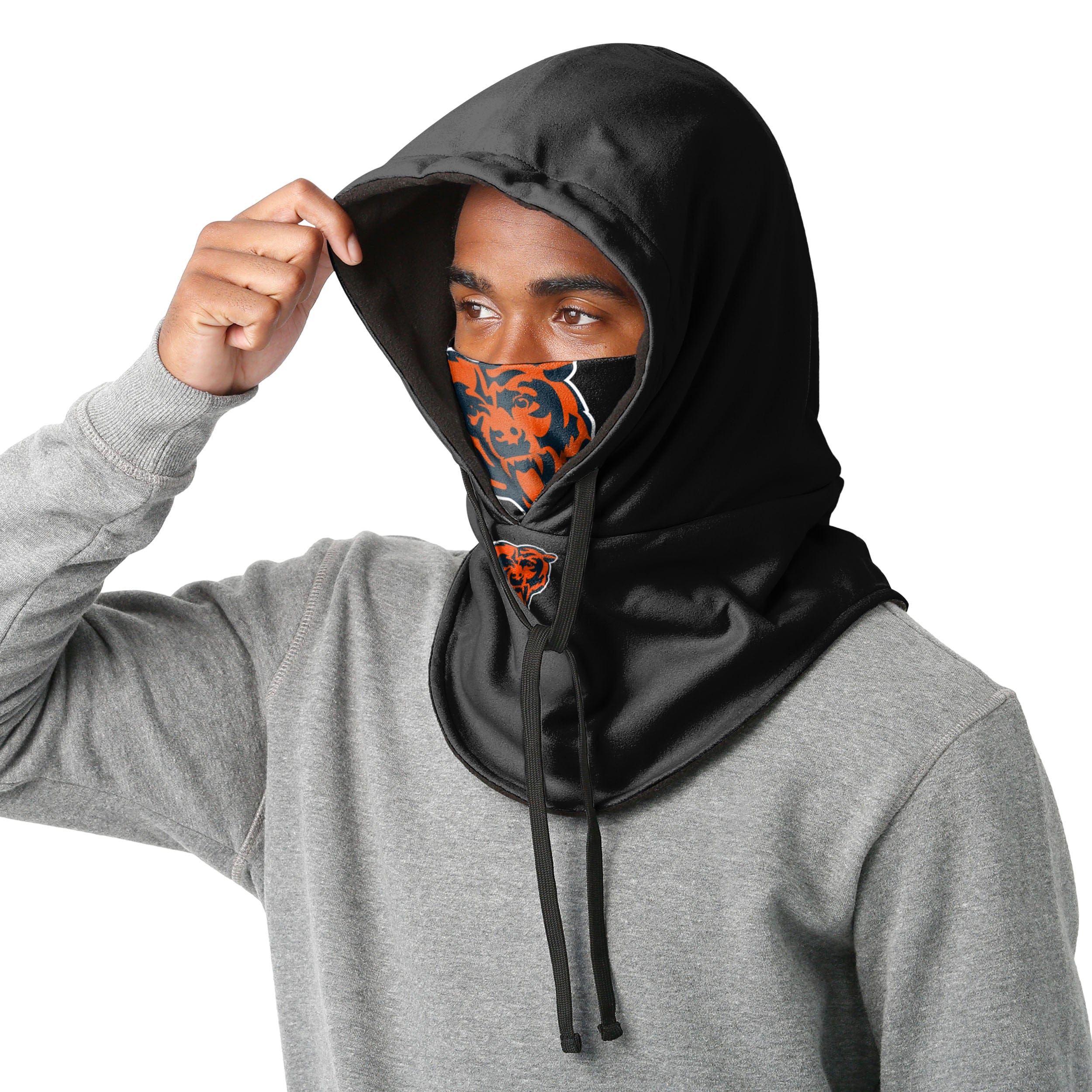 Chicago Bears NFL Black Drawstring Hooded Gaiter - Image 3