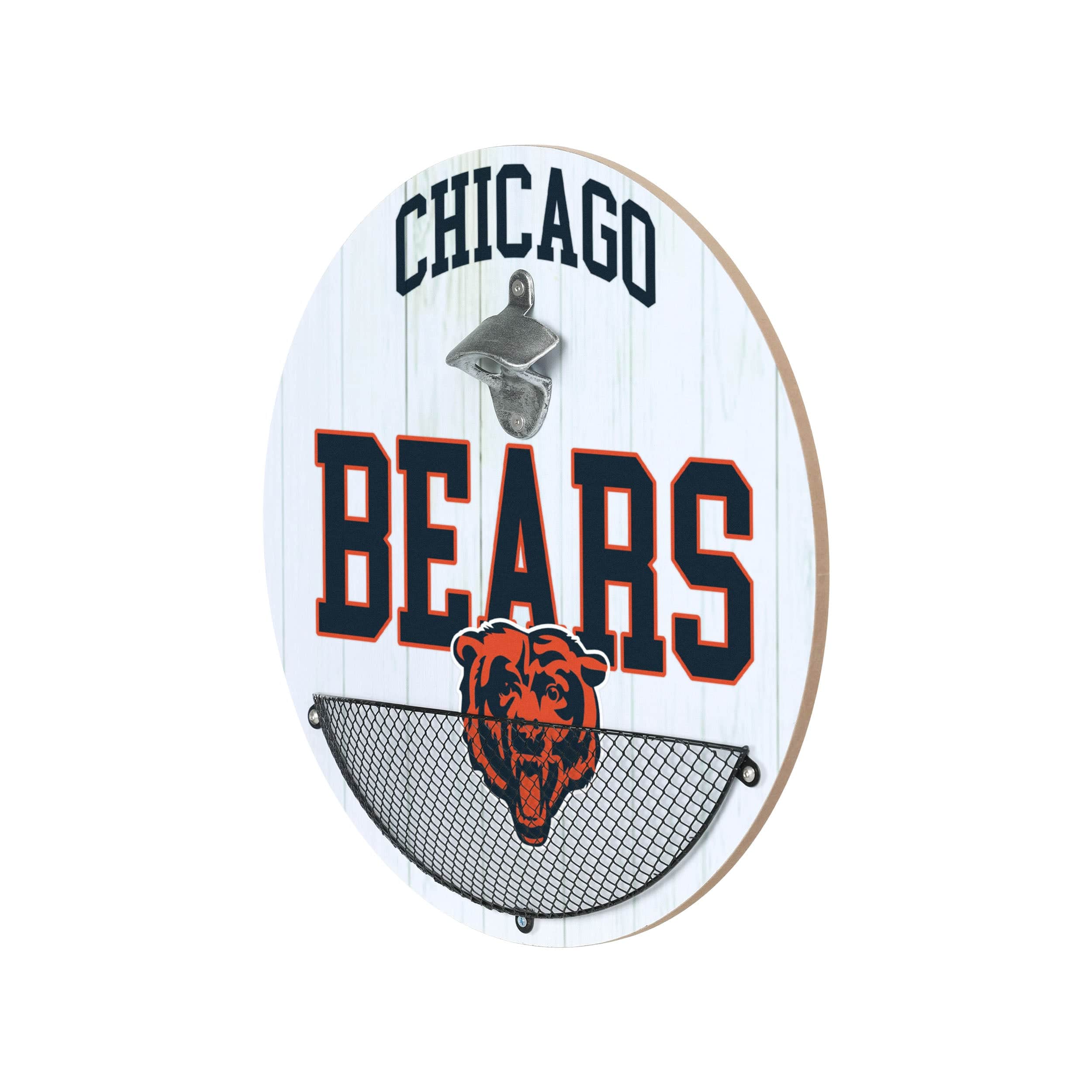 Chicago Bears NFL Bottle Opener Cap Catcher Wall Sign - Image 2