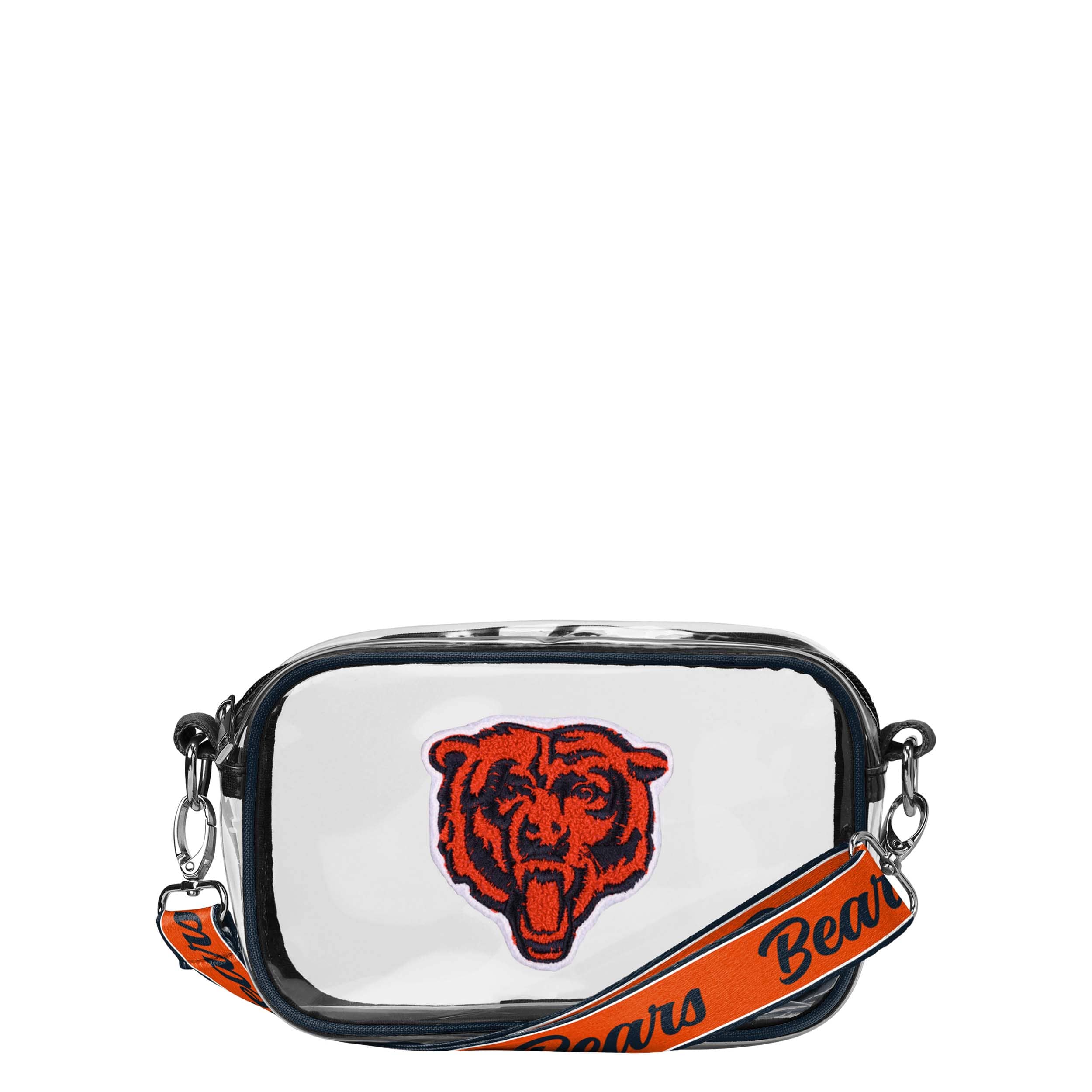 Chicago Bears NFL Chenille Logo Clear Crossbody Bag